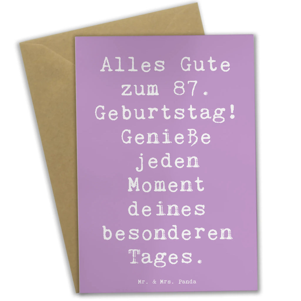 Grußkarte Spruch 87. Geburtstag Grußkarte, Klappkarte, Einladungskarte, Glückwunschkarte, Hochzeitskarte, Geburtstagskarte, Karte, Ansichtskarten, Geburtstag, Geburtstagsgeschenk, Geschenk