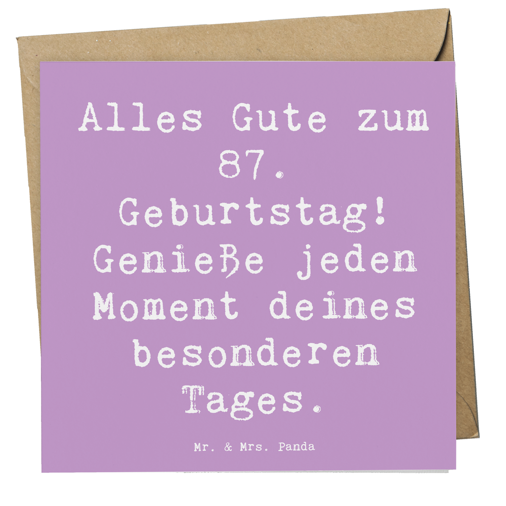 Deluxe Karte Spruch 87. Geburtstag Karte, Grußkarte, Klappkarte, Einladungskarte, Glückwunschkarte, Hochzeitskarte, Geburtstagskarte, Hochwertige Grußkarte, Hochwertige Klappkarte, Geburtstag, Geburtstagsgeschenk, Geschenk