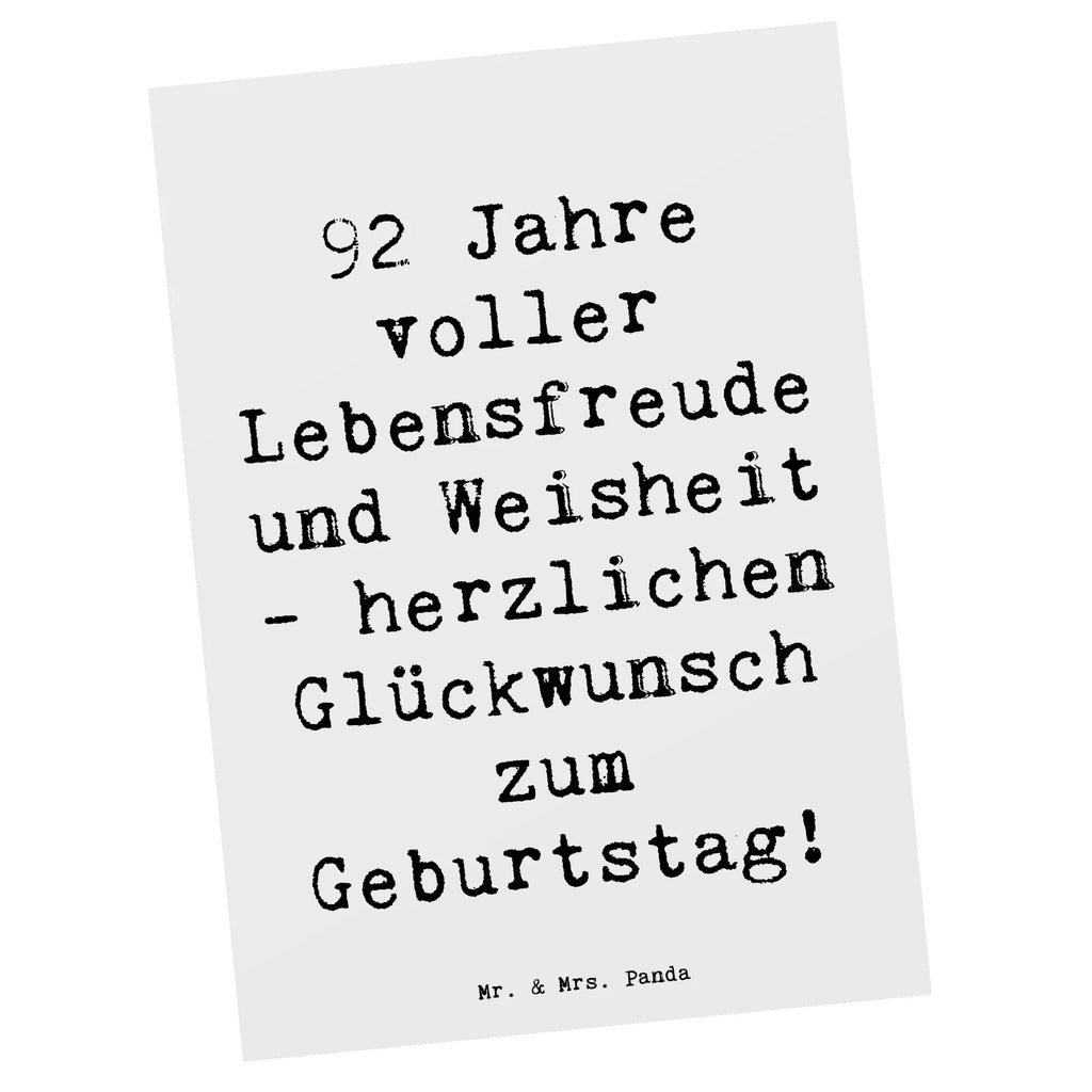 Postkarte Spruch 92. Geburtstag Postkarte, Karte, Geschenkkarte, Grußkarte, Einladung, Ansichtskarte, Geburtstagskarte, Einladungskarte, Dankeskarte, Ansichtskarten, Einladung Geburtstag, Einladungskarten Geburtstag, Geburtstag, Geburtstagsgeschenk, Geschenk