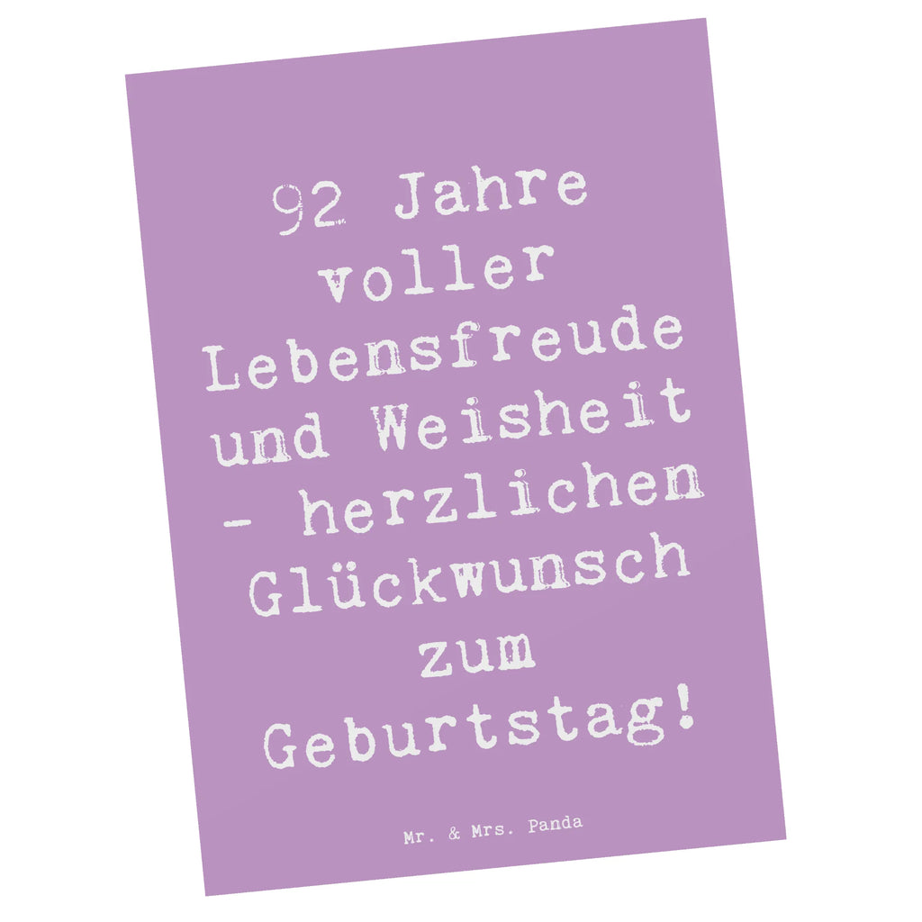 Postkarte Spruch 92. Geburtstag Postkarte, Karte, Geschenkkarte, Grußkarte, Einladung, Ansichtskarte, Geburtstagskarte, Einladungskarte, Dankeskarte, Ansichtskarten, Einladung Geburtstag, Einladungskarten Geburtstag, Geburtstag, Geburtstagsgeschenk, Geschenk