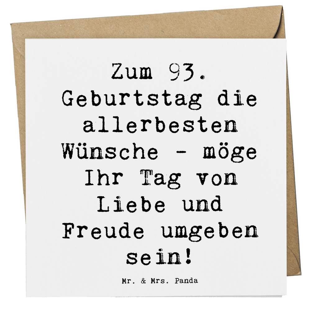 Deluxe Karte Spruch 93. Geburtstag Wünsche Karte, Grußkarte, Klappkarte, Einladungskarte, Glückwunschkarte, Hochzeitskarte, Geburtstagskarte, Hochwertige Grußkarte, Hochwertige Klappkarte, Geburtstag, Geburtstagsgeschenk, Geschenk