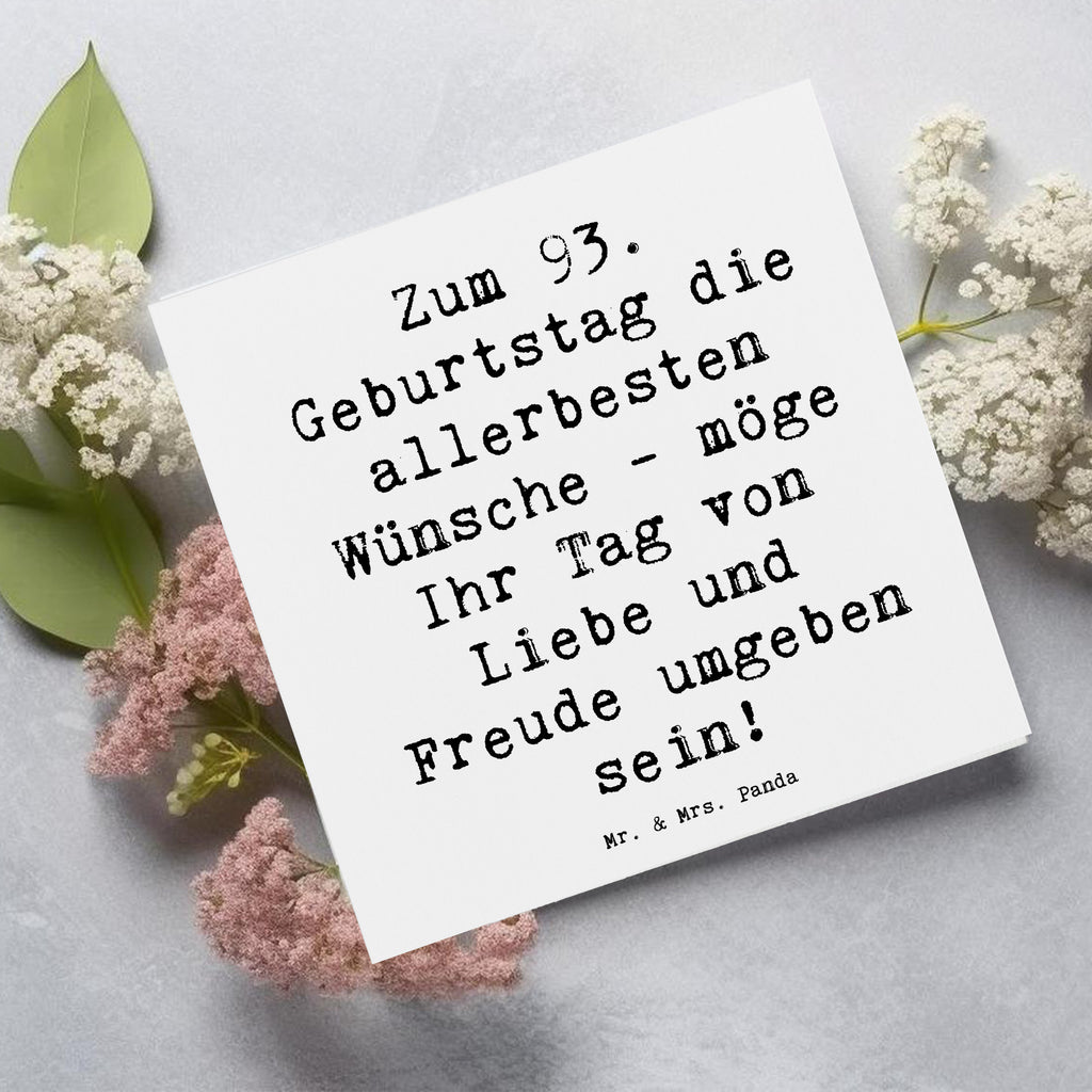 Deluxe Karte Spruch 93. Geburtstag Wünsche Karte, Grußkarte, Klappkarte, Einladungskarte, Glückwunschkarte, Hochzeitskarte, Geburtstagskarte, Hochwertige Grußkarte, Hochwertige Klappkarte, Geburtstag, Geburtstagsgeschenk, Geschenk