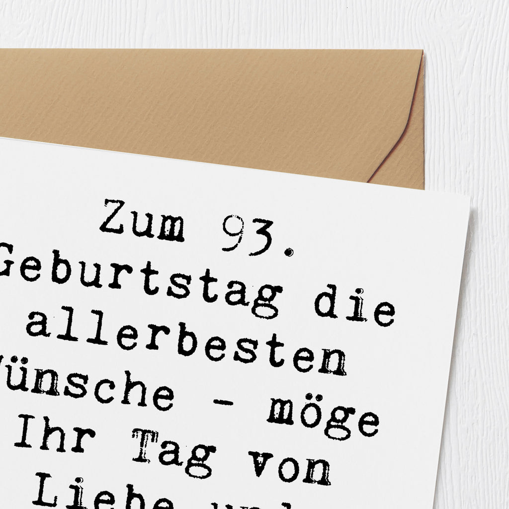 Deluxe Karte Spruch 93. Geburtstag Wünsche Karte, Grußkarte, Klappkarte, Einladungskarte, Glückwunschkarte, Hochzeitskarte, Geburtstagskarte, Hochwertige Grußkarte, Hochwertige Klappkarte, Geburtstag, Geburtstagsgeschenk, Geschenk