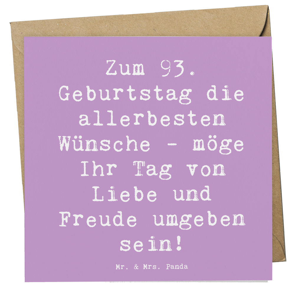 Deluxe Karte Spruch 93. Geburtstag Wünsche Karte, Grußkarte, Klappkarte, Einladungskarte, Glückwunschkarte, Hochzeitskarte, Geburtstagskarte, Hochwertige Grußkarte, Hochwertige Klappkarte, Geburtstag, Geburtstagsgeschenk, Geschenk