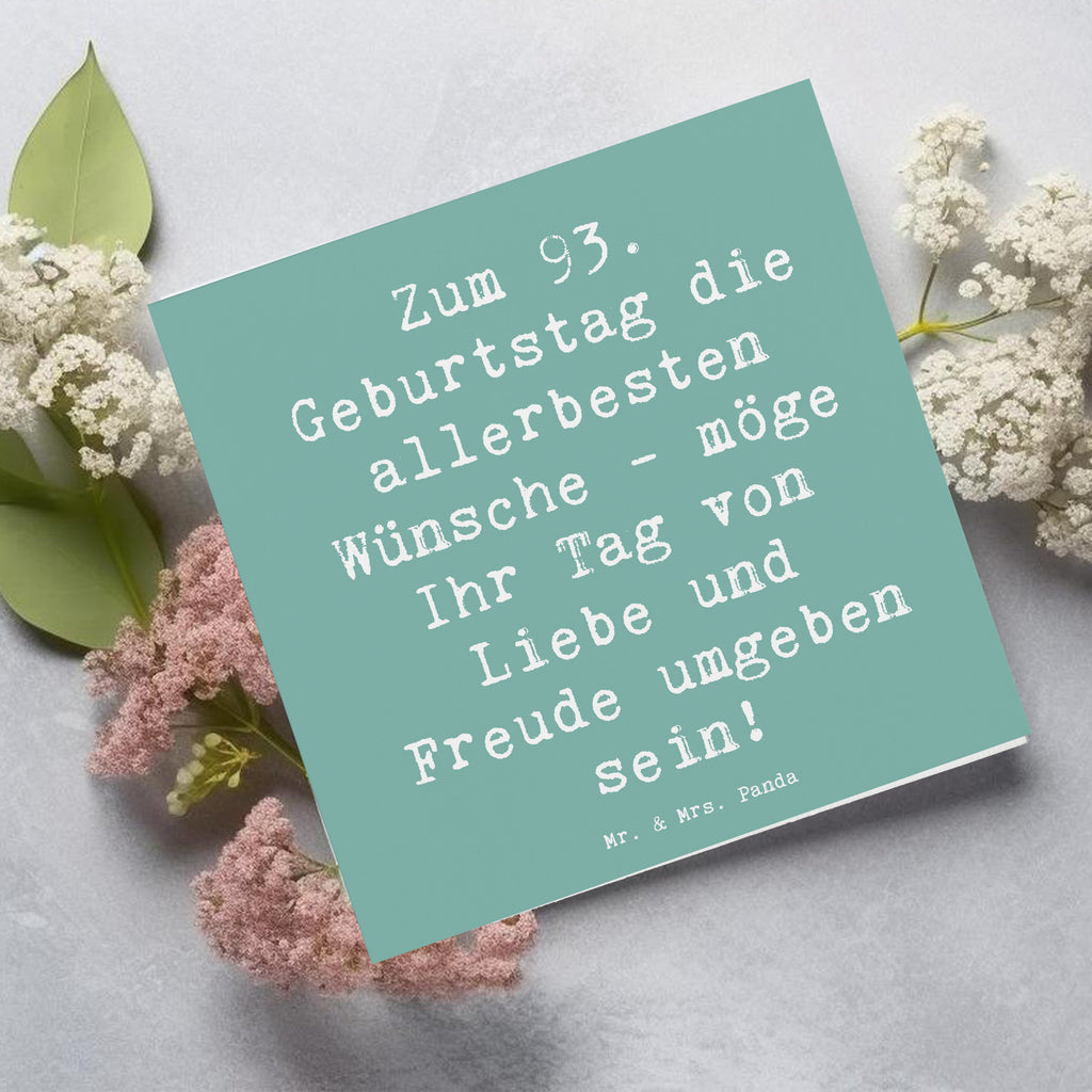 Deluxe Karte Spruch 93. Geburtstag Wünsche Karte, Grußkarte, Klappkarte, Einladungskarte, Glückwunschkarte, Hochzeitskarte, Geburtstagskarte, Hochwertige Grußkarte, Hochwertige Klappkarte, Geburtstag, Geburtstagsgeschenk, Geschenk