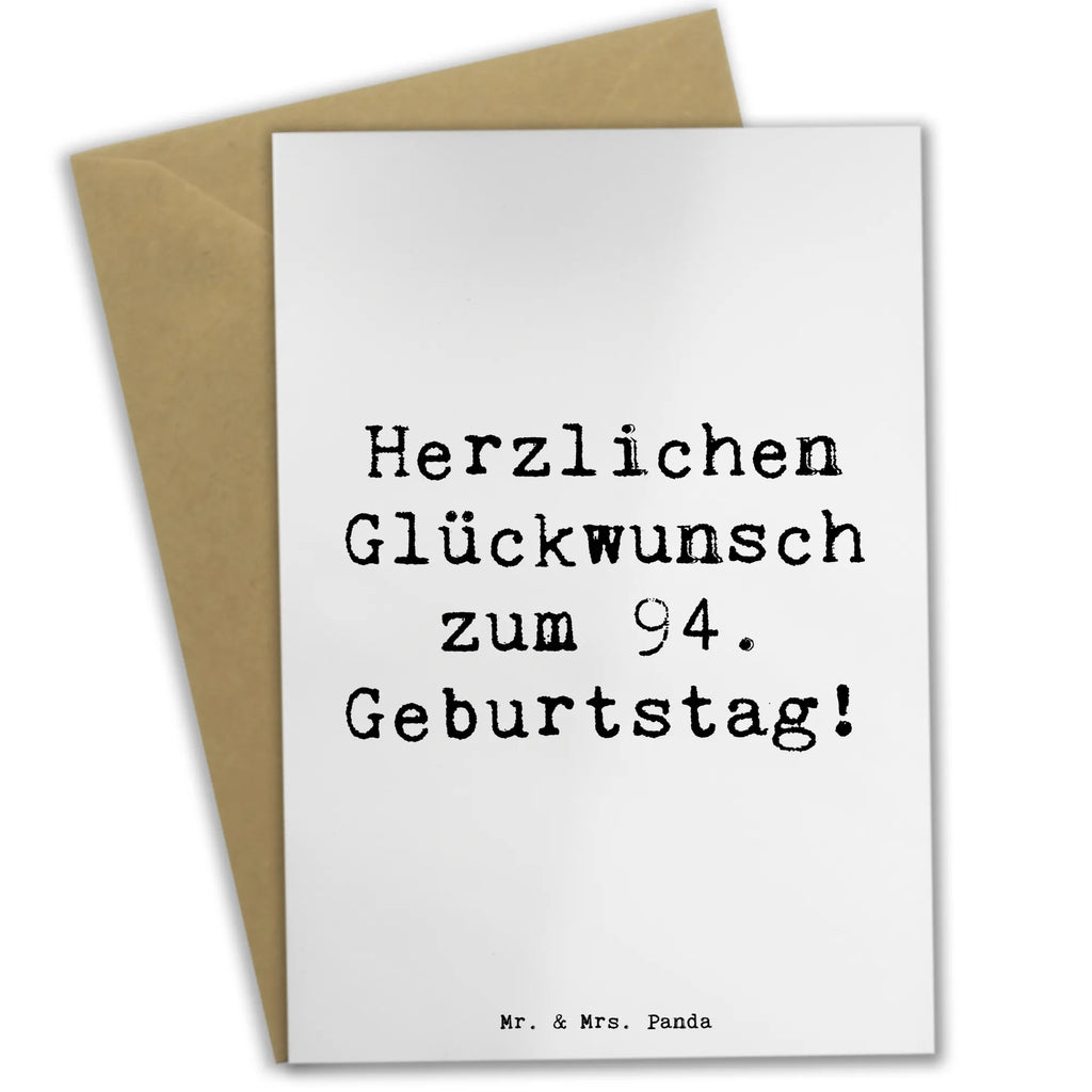 Grußkarte Spruch 94. Geburtstag Grußkarte, Klappkarte, Einladungskarte, Glückwunschkarte, Hochzeitskarte, Geburtstagskarte, Karte, Ansichtskarten, Geburtstag, Geburtstagsgeschenk, Geschenk