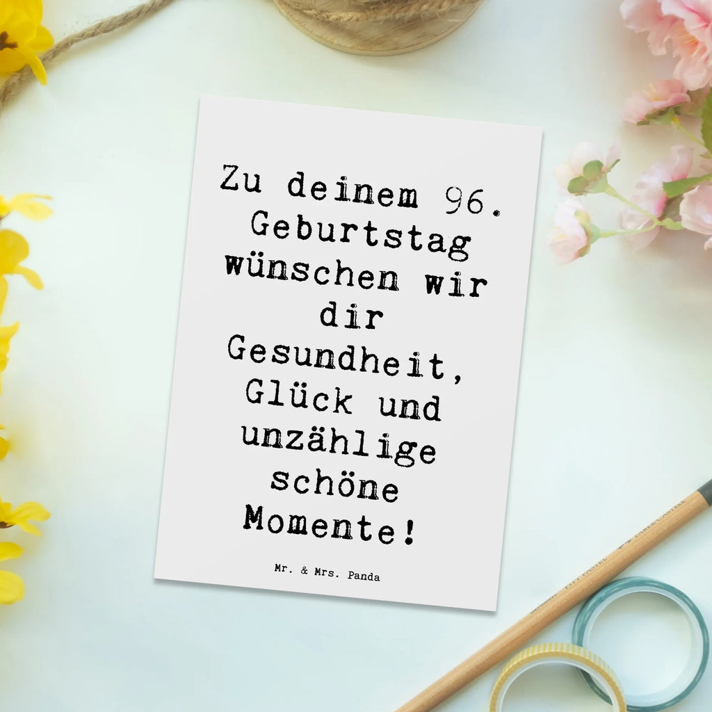 Postkarte Spruch 96. Geburtstag Postkarte, Karte, Geschenkkarte, Grußkarte, Einladung, Ansichtskarte, Geburtstagskarte, Einladungskarte, Dankeskarte, Ansichtskarten, Einladung Geburtstag, Einladungskarten Geburtstag, Geburtstag, Geburtstagsgeschenk, Geschenk