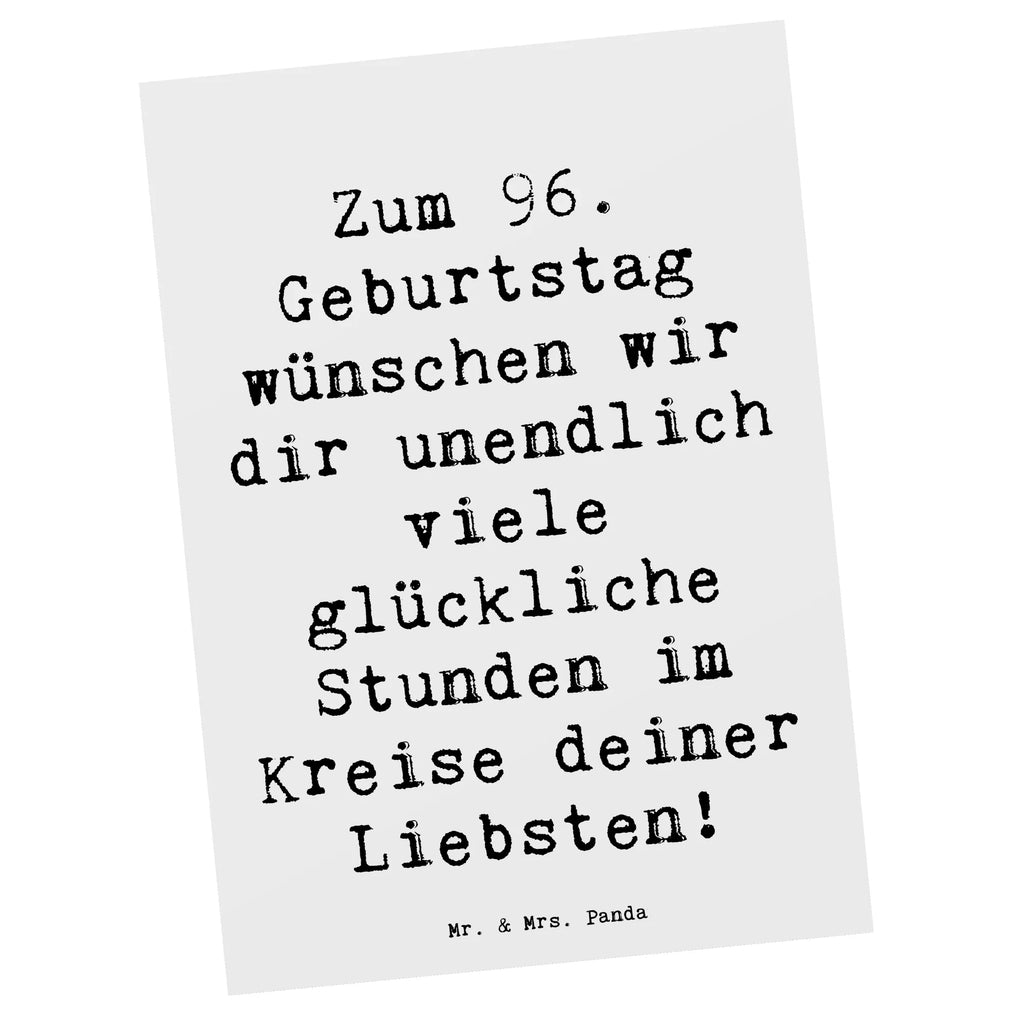 Postkarte Spruch 96. Geburtstag Freude Postkarte, Karte, Geschenkkarte, Grußkarte, Einladung, Ansichtskarte, Geburtstagskarte, Einladungskarte, Dankeskarte, Ansichtskarten, Einladung Geburtstag, Einladungskarten Geburtstag, Geburtstag, Geburtstagsgeschenk, Geschenk