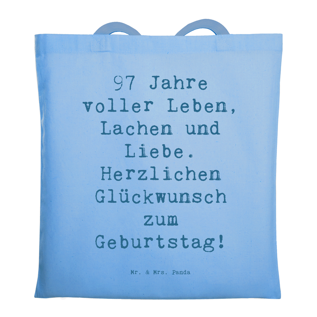 Tragetasche Spruch 97. Geburtstag Beuteltasche, Beutel, Einkaufstasche, Jutebeutel, Stoffbeutel, Tasche, Shopper, Umhängetasche, Strandtasche, Schultertasche, Stofftasche, Tragetasche, Badetasche, Jutetasche, Einkaufstüte, Laptoptasche, Geburtstag, Geburtstagsgeschenk, Geschenk