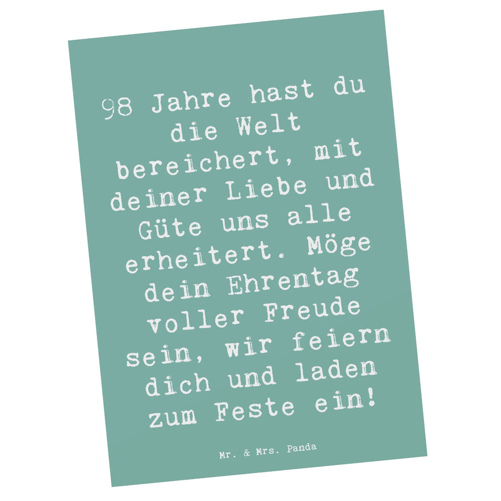 Postkarte Spruch 98. Geburtstag Postkarte, Karte, Geschenkkarte, Grußkarte, Einladung, Ansichtskarte, Geburtstagskarte, Einladungskarte, Dankeskarte, Ansichtskarten, Einladung Geburtstag, Einladungskarten Geburtstag, Geburtstag, Geburtstagsgeschenk, Geschenk