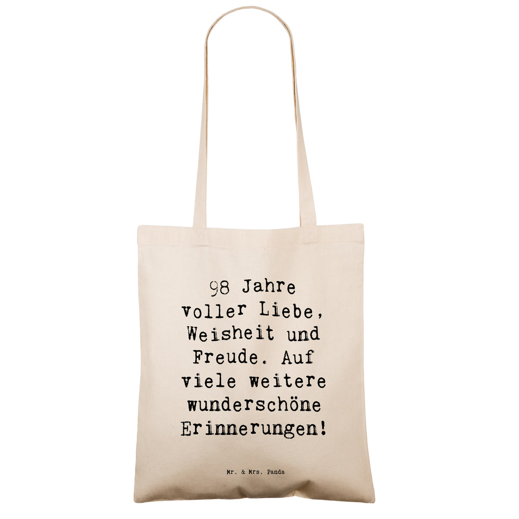 Tragetasche Spruch 98. Geburtstag Freude Beuteltasche, Beutel, Einkaufstasche, Jutebeutel, Stoffbeutel, Tasche, Shopper, Umhängetasche, Strandtasche, Schultertasche, Stofftasche, Tragetasche, Badetasche, Jutetasche, Einkaufstüte, Laptoptasche, Geburtstag, Geburtstagsgeschenk, Geschenk