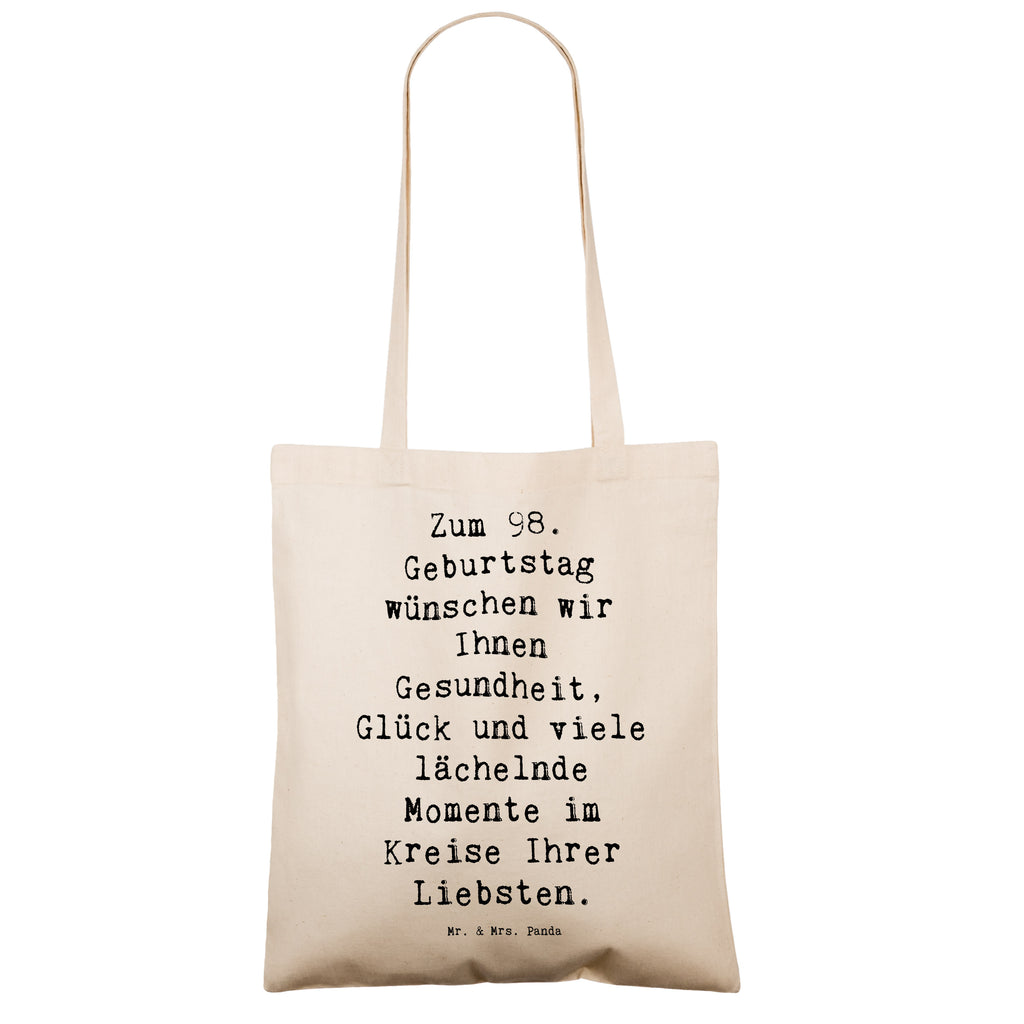 Tragetasche Spruch 98. Geburtstag Beuteltasche, Beutel, Einkaufstasche, Jutebeutel, Stoffbeutel, Tasche, Shopper, Umhängetasche, Strandtasche, Schultertasche, Stofftasche, Tragetasche, Badetasche, Jutetasche, Einkaufstüte, Laptoptasche, Geburtstag, Geburtstagsgeschenk, Geschenk