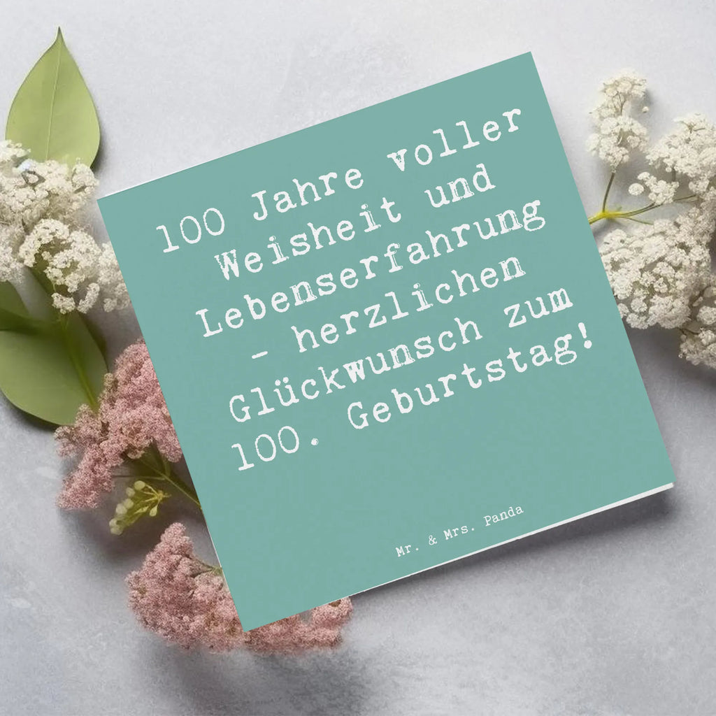 Deluxe Karte Spruch 100. Geburtstag Karte, Grußkarte, Klappkarte, Einladungskarte, Glückwunschkarte, Hochzeitskarte, Geburtstagskarte, Hochwertige Grußkarte, Hochwertige Klappkarte, Geburtstag, Geburtstagsgeschenk, Geschenk