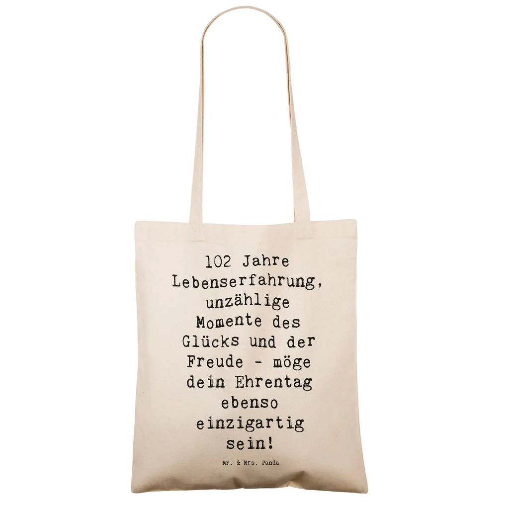 Tragetasche Spruch 102. Geburtstag Glück Beuteltasche, Beutel, Einkaufstasche, Jutebeutel, Stoffbeutel, Tasche, Shopper, Umhängetasche, Strandtasche, Schultertasche, Stofftasche, Tragetasche, Badetasche, Jutetasche, Einkaufstüte, Laptoptasche, Geburtstag, Geburtstagsgeschenk, Geschenk