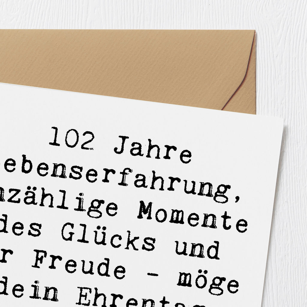 Deluxe Karte Spruch 102. Geburtstag Glück Karte, Grußkarte, Klappkarte, Einladungskarte, Glückwunschkarte, Hochzeitskarte, Geburtstagskarte, Hochwertige Grußkarte, Hochwertige Klappkarte, Geburtstag, Geburtstagsgeschenk, Geschenk