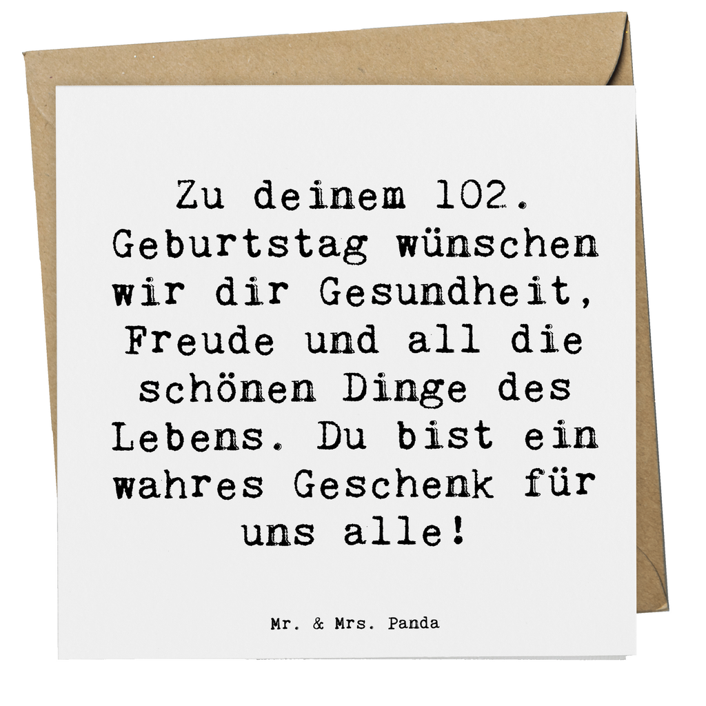 Deluxe Karte Spruch 102. Geburtstag Karte, Grußkarte, Klappkarte, Einladungskarte, Glückwunschkarte, Hochzeitskarte, Geburtstagskarte, Hochwertige Grußkarte, Hochwertige Klappkarte, Geburtstag, Geburtstagsgeschenk, Geschenk