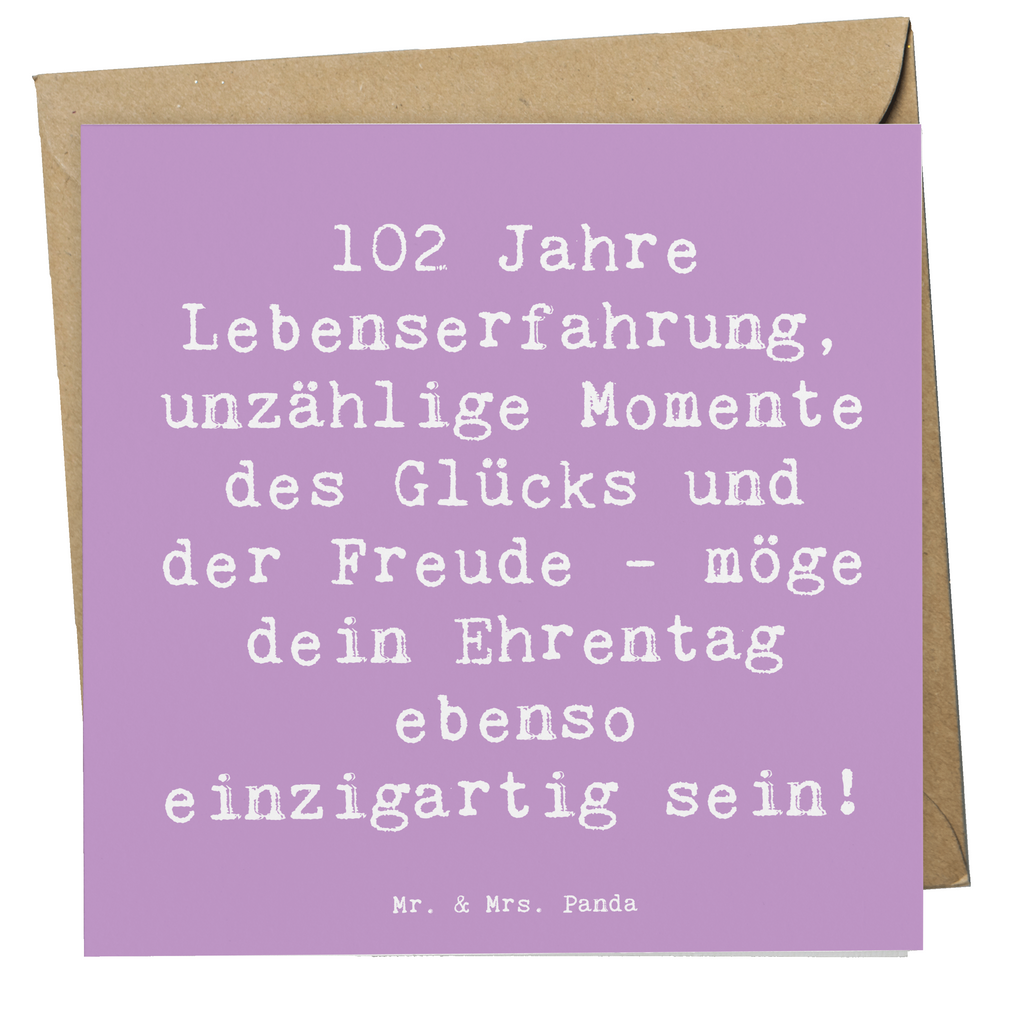 Deluxe Karte Spruch 102. Geburtstag Glück Karte, Grußkarte, Klappkarte, Einladungskarte, Glückwunschkarte, Hochzeitskarte, Geburtstagskarte, Hochwertige Grußkarte, Hochwertige Klappkarte, Geburtstag, Geburtstagsgeschenk, Geschenk