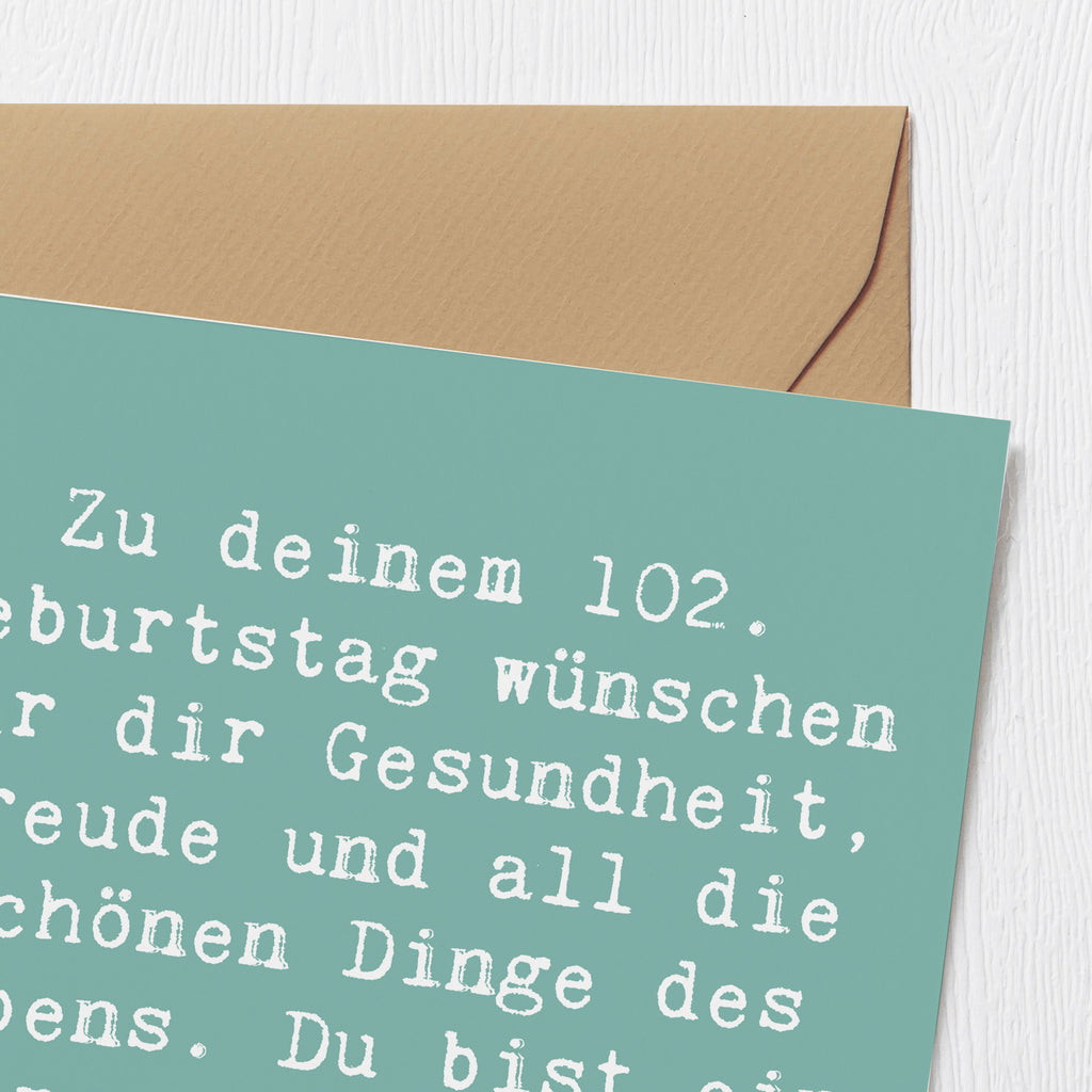 Deluxe Karte Spruch 102. Geburtstag Karte, Grußkarte, Klappkarte, Einladungskarte, Glückwunschkarte, Hochzeitskarte, Geburtstagskarte, Hochwertige Grußkarte, Hochwertige Klappkarte, Geburtstag, Geburtstagsgeschenk, Geschenk