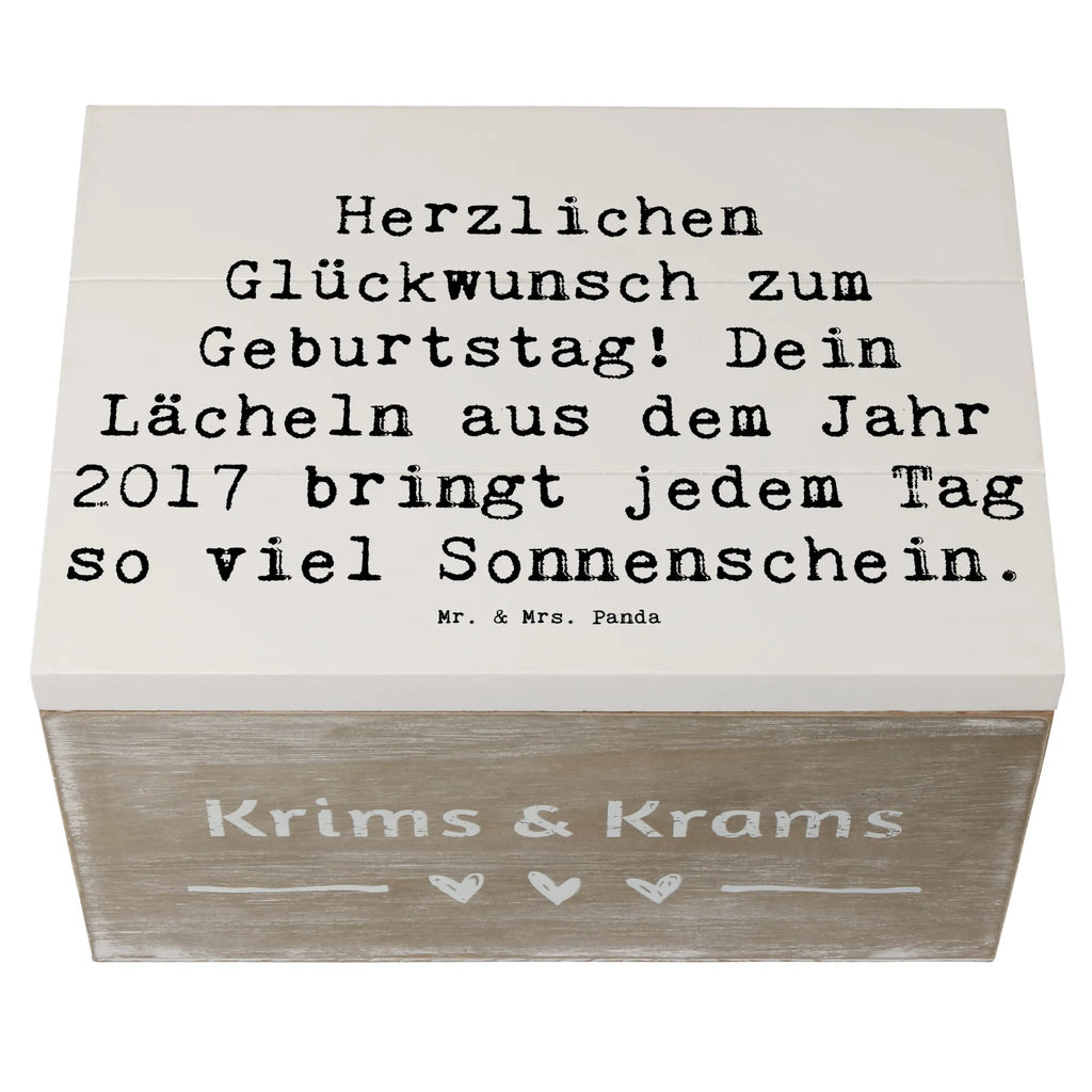 Holzkiste Spruch 2017 Geburtstag Lächeln Holzkiste, Kiste, Schatzkiste, Truhe, Schatulle, XXL, Erinnerungsbox, Erinnerungskiste, Dekokiste, Aufbewahrungsbox, Geschenkbox, Geschenkdose, Geburtstag, Geburtstagsgeschenk, Geschenk