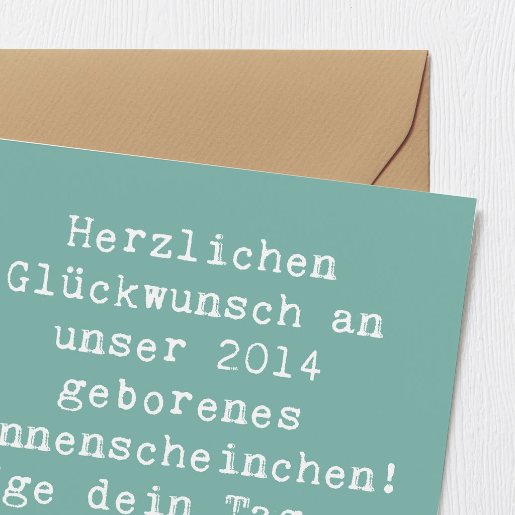 Deluxe Karte Spruch 2014 Geburtstag Sonnenschein Karte, Grußkarte, Klappkarte, Einladungskarte, Glückwunschkarte, Hochzeitskarte, Geburtstagskarte, Hochwertige Grußkarte, Hochwertige Klappkarte, Geburtstag, Geburtstagsgeschenk, Geschenk