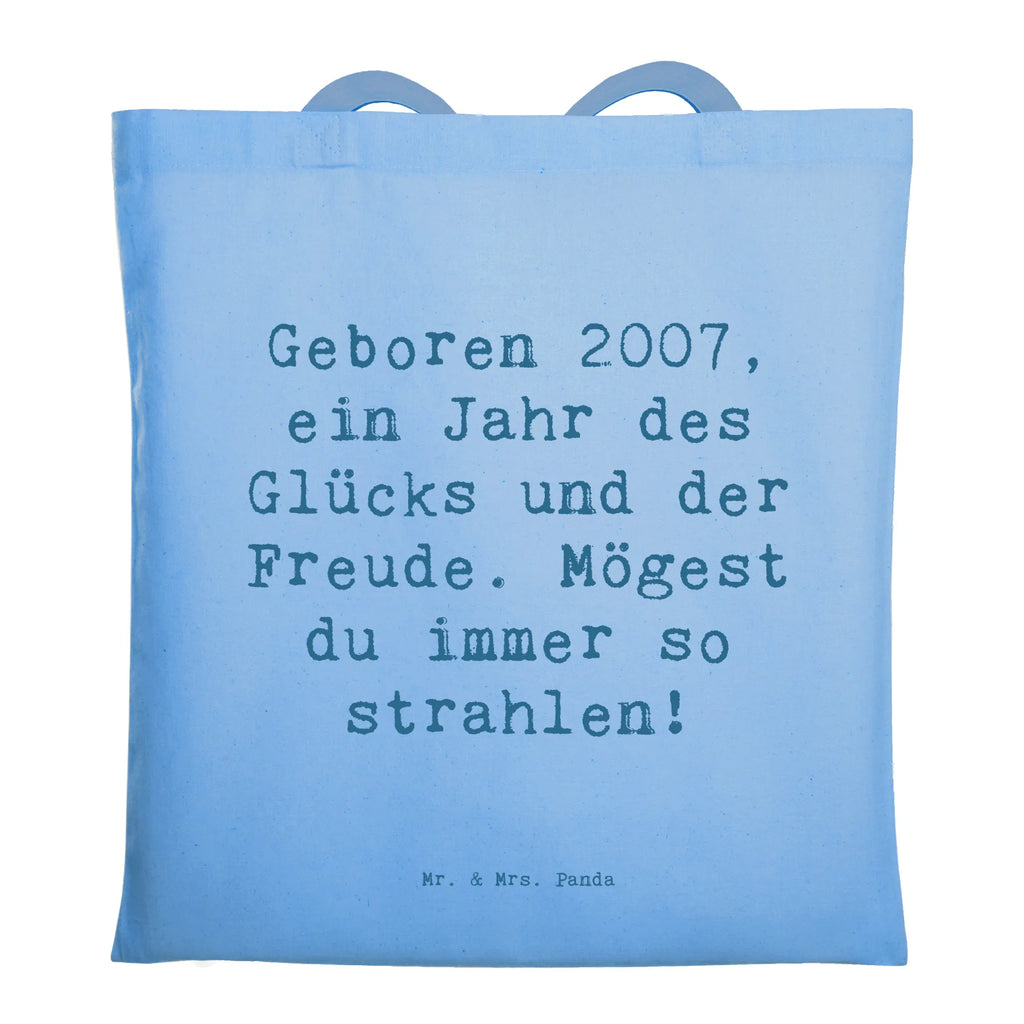 Tragetasche Spruch 2007 Geburtstag Beuteltasche, Beutel, Einkaufstasche, Jutebeutel, Stoffbeutel, Tasche, Shopper, Umhängetasche, Strandtasche, Schultertasche, Stofftasche, Tragetasche, Badetasche, Jutetasche, Einkaufstüte, Laptoptasche, Geburtstag, Geburtstagsgeschenk, Geschenk