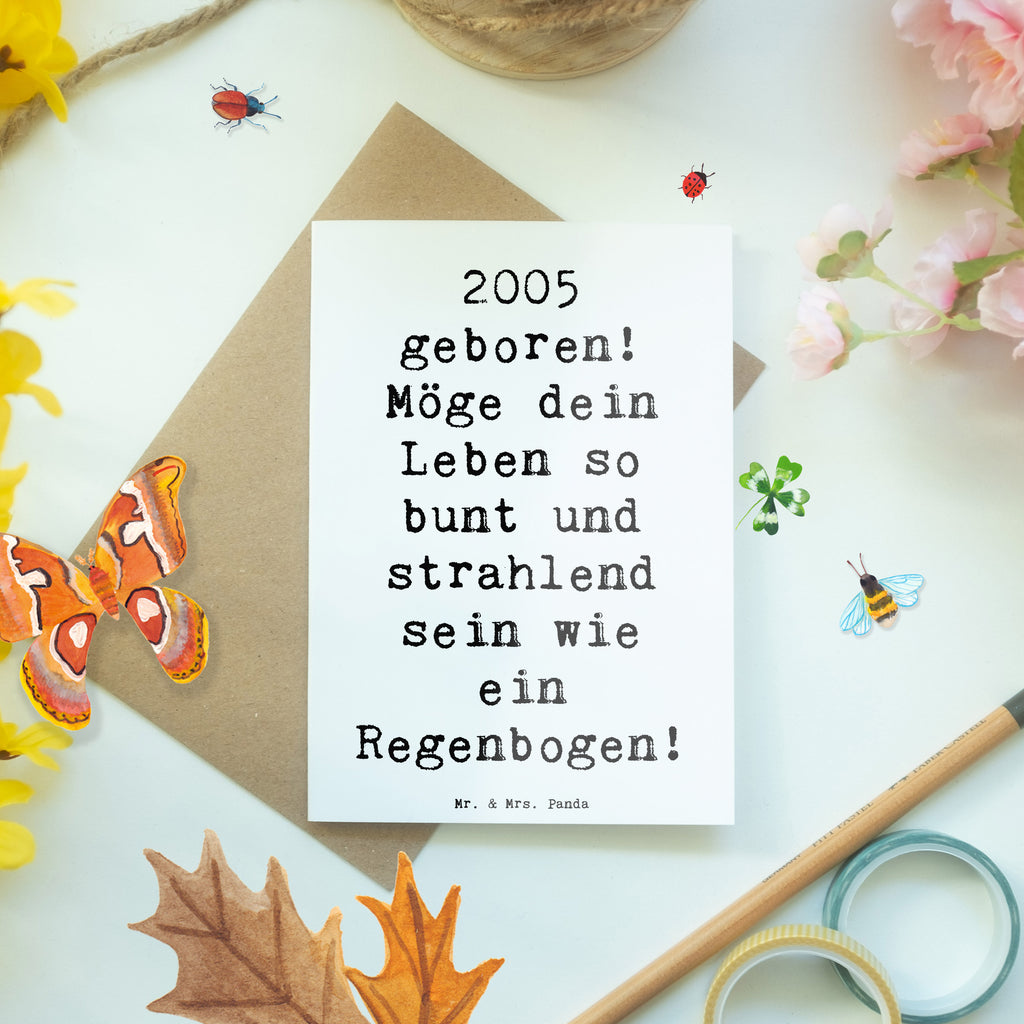 Grußkarte Spruch 2005 Geburtstag Regenbogen Grußkarte, Klappkarte, Einladungskarte, Glückwunschkarte, Hochzeitskarte, Geburtstagskarte, Karte, Ansichtskarten, Geburtstag, Geburtstagsgeschenk, Geschenk