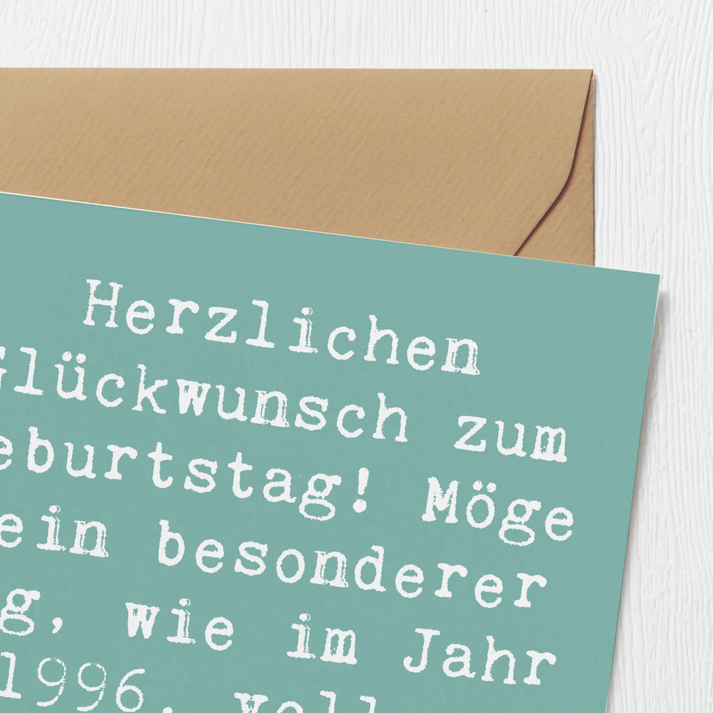 Deluxe Karte Spruch 1996 Geburtstag Freude Karte, Grußkarte, Klappkarte, Einladungskarte, Glückwunschkarte, Hochzeitskarte, Geburtstagskarte, Hochwertige Grußkarte, Hochwertige Klappkarte, Geburtstag, Geburtstagsgeschenk, Geschenk