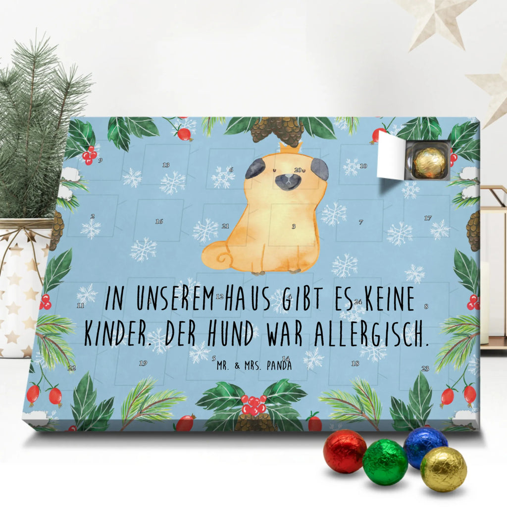 Schoko Adventskalender Mops Krone Adventskalender, Schokoladen Adventskalender, Schoko Adventskalender, Hund, Hundemotiv, Haustier, Hunderasse, Tierliebhaber, Hundebesitzer, Sprüche, Mops, allergisch, kinderlos, Hausregel, Hundebesitzer. Spruch, lustig