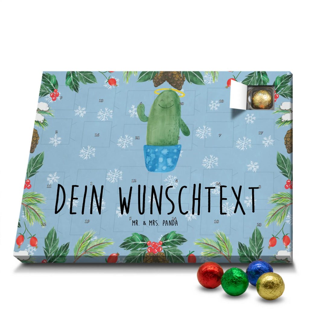 Personalisierter Schoko Adventskalender Kaktus Heilig Personalisierter Adventskalender, Adventskalender mit Namen, Kaktus, Kakteen, frech, lustig, Kind, Eltern, Familie, Bruder, Schwester, Schwestern, Freundin, Heiligenschein