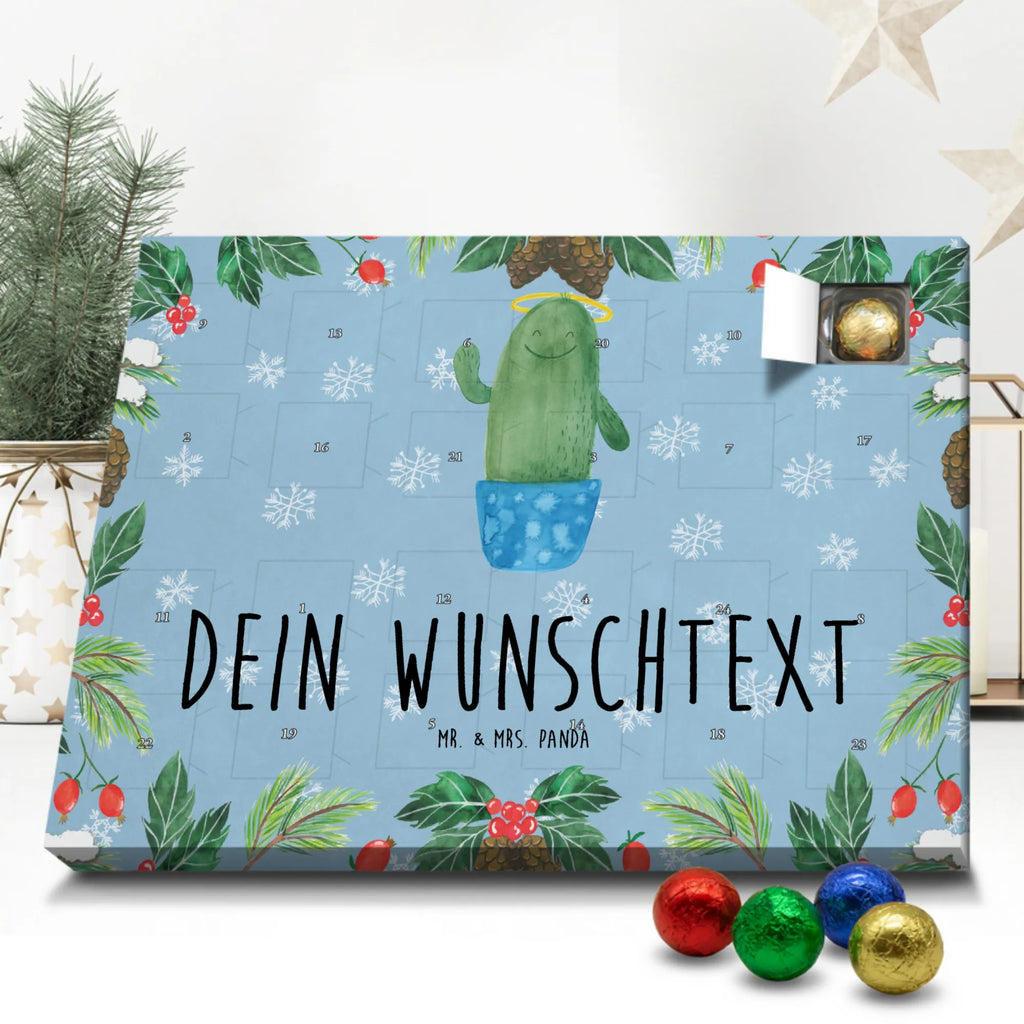 Personalisierter Schoko Adventskalender Kaktus Heilig Personalisierter Adventskalender, Adventskalender mit Namen, Kaktus, Kakteen, frech, lustig, Kind, Eltern, Familie, Bruder, Schwester, Schwestern, Freundin, Heiligenschein