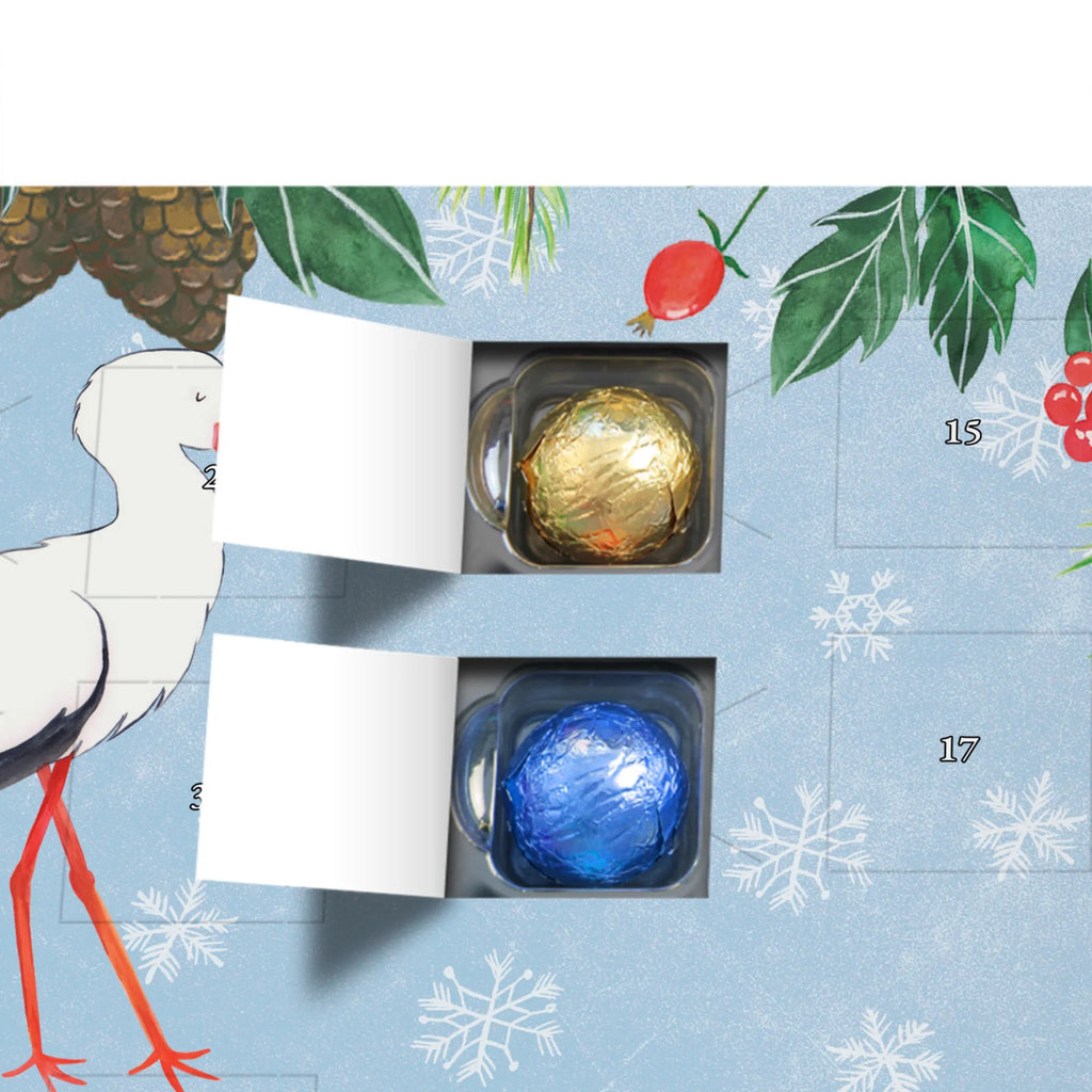 Personalisierter Schoko Adventskalender Storch Personalisierter Adventskalender, Adventskalender mit Namen, Tiermotive, Gute Laune, lustige Sprüche, Tiere, Storch, Störche, Schwangerschaft, Geburt, Mutter, Mütter, Mutter werden, Schwanger, Babybauch, Baby