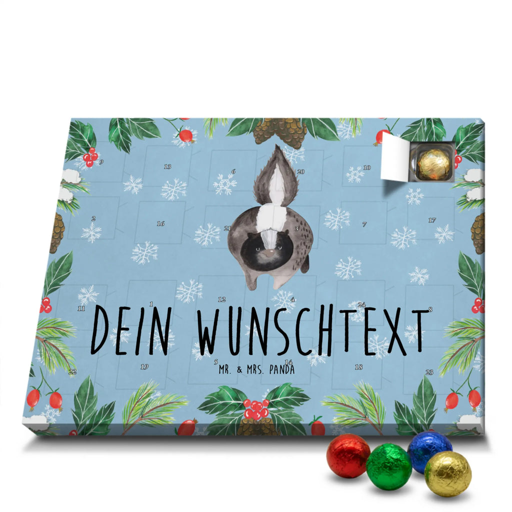 Personalisierter Schoko Adventskalender Stinktier Angriff Personalisierter Adventskalender, Adventskalender mit Namen, Stinktier, Skunk, Wildtier, Raubtier, Stinker, Stinki, wütend, Drohung