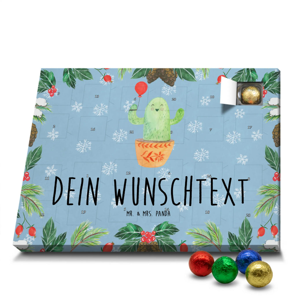 Personalisierter Schoko Adventskalender Kaktus Luftballon Personalisierter Adventskalender, Adventskalender mit Namen, Kaktus, Kakteen, Luftballon, Neustart, Freude, Büro, Stress, Büroalltag, Freundin, Freund, Ausbildung, Prüfung