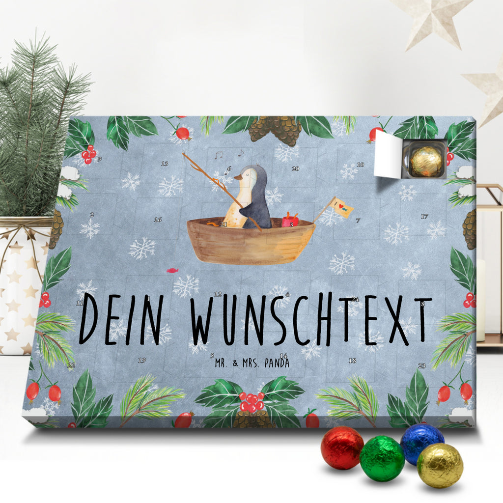 Personalisierter Schoko Adventskalender Pinguin Angelboot Personalisierter Adventskalender, Adventskalender mit Namen, Pinguin, Pinguine, Angeln, Boot, Angelboot, Lebenslust, Leben, genießen, Motivation, Neustart, Neuanfang, Trennung, Scheidung, Geschenkidee Liebeskummer