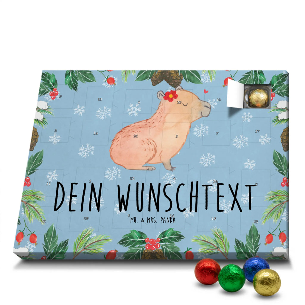 Personalisierter Schoko Adventskalender Capybara Blume Personalisierter Adventskalender, Adventskalender mit Namen, Tiermotive, Gute Laune, lustige Sprüche, Tiere, Capybara