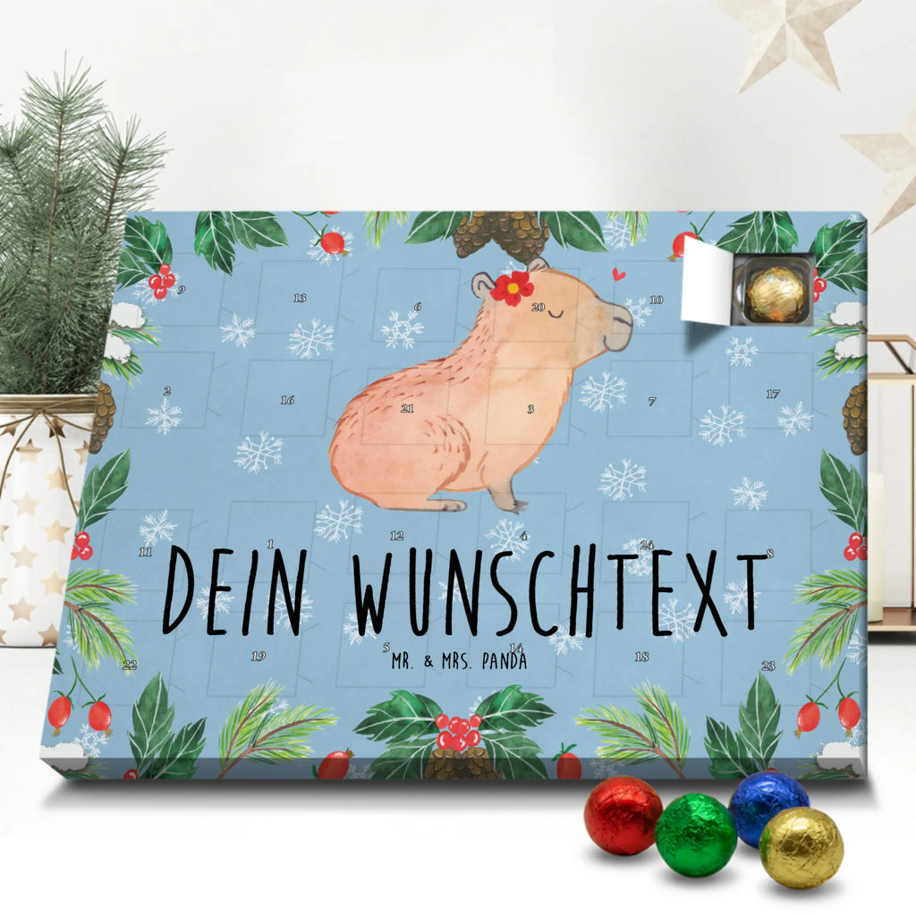 Personalisierter Schoko Adventskalender Capybara Blume Personalisierter Adventskalender, Adventskalender mit Namen, Tiermotive, Gute Laune, lustige Sprüche, Tiere, Capybara