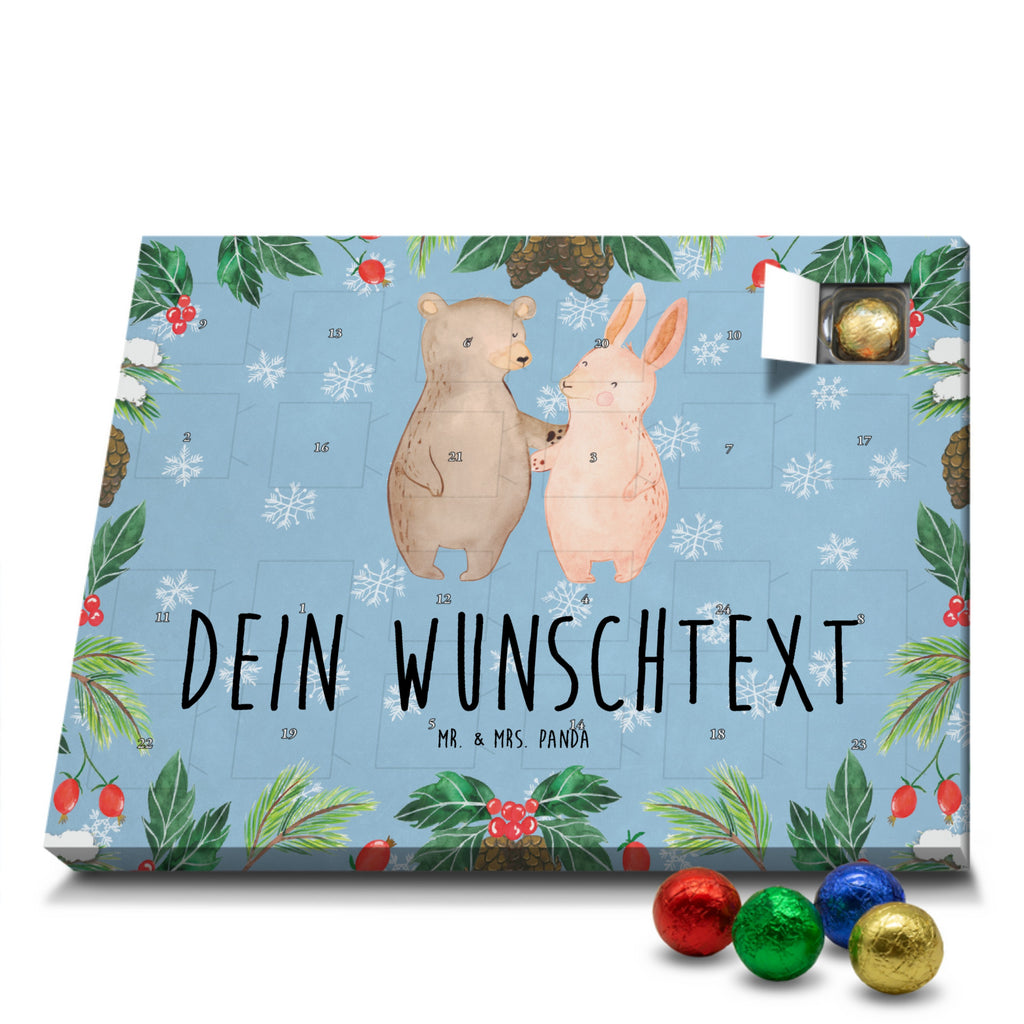 Personalisierter Schoko Adventskalender Bär und Hase Umarmen Personalisierter Adventskalender, Adventskalender mit Namen, Liebe, Partner, Freund, Freundin, Ehemann, Ehefrau, Heiraten, Verlobung, Heiratsantrag, Liebesgeschenk, Jahrestag, Hocheitstag, Freunde, bester Freund, Hase, Bär, Bärchen, best friends