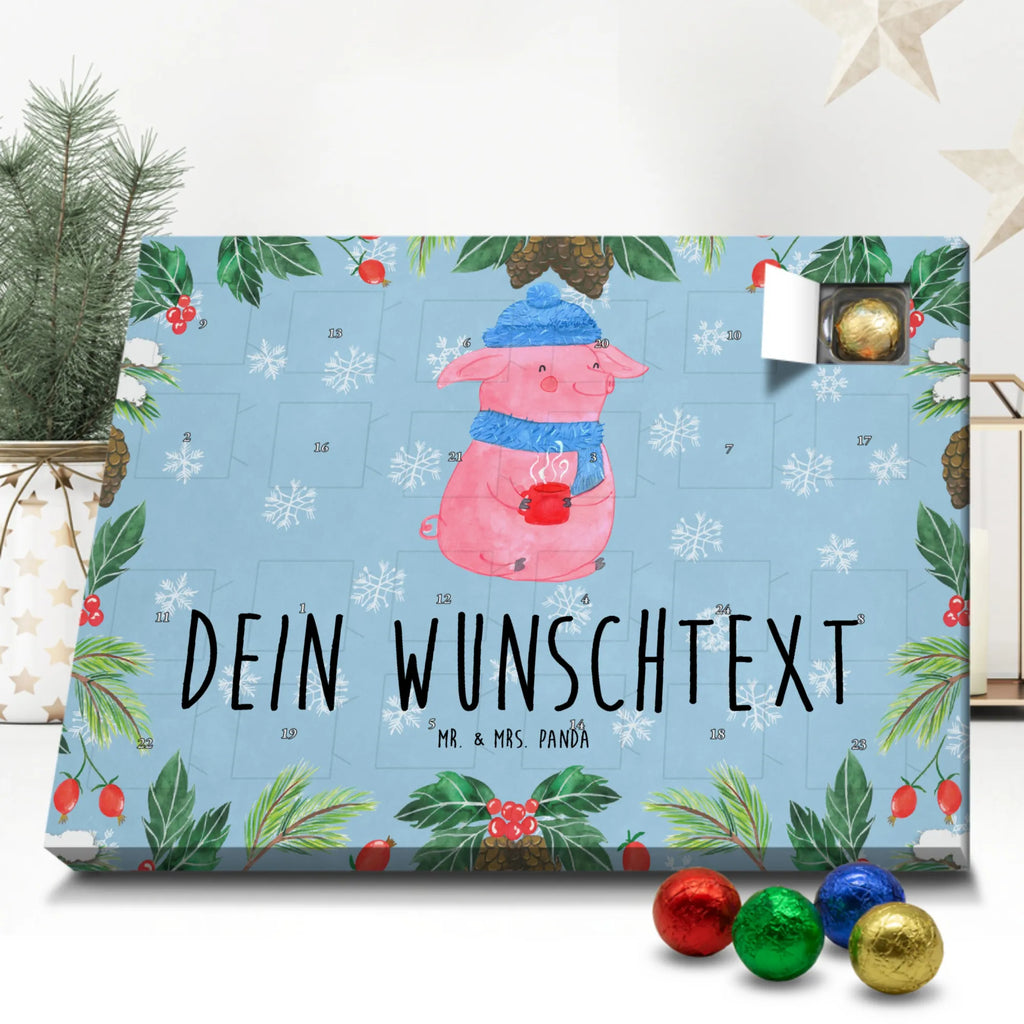 Personalisierter Schoko Adventskalender Schwein Glühwein Personalisierter Adventskalender, Adventskalender mit Namen, Winter, Weihnachten, Weihnachtsdeko, Nikolaus, Advent, Heiligabend, Wintermotiv, Glühschwein, Glühwein, Weihnachtsmarkt, Punsch