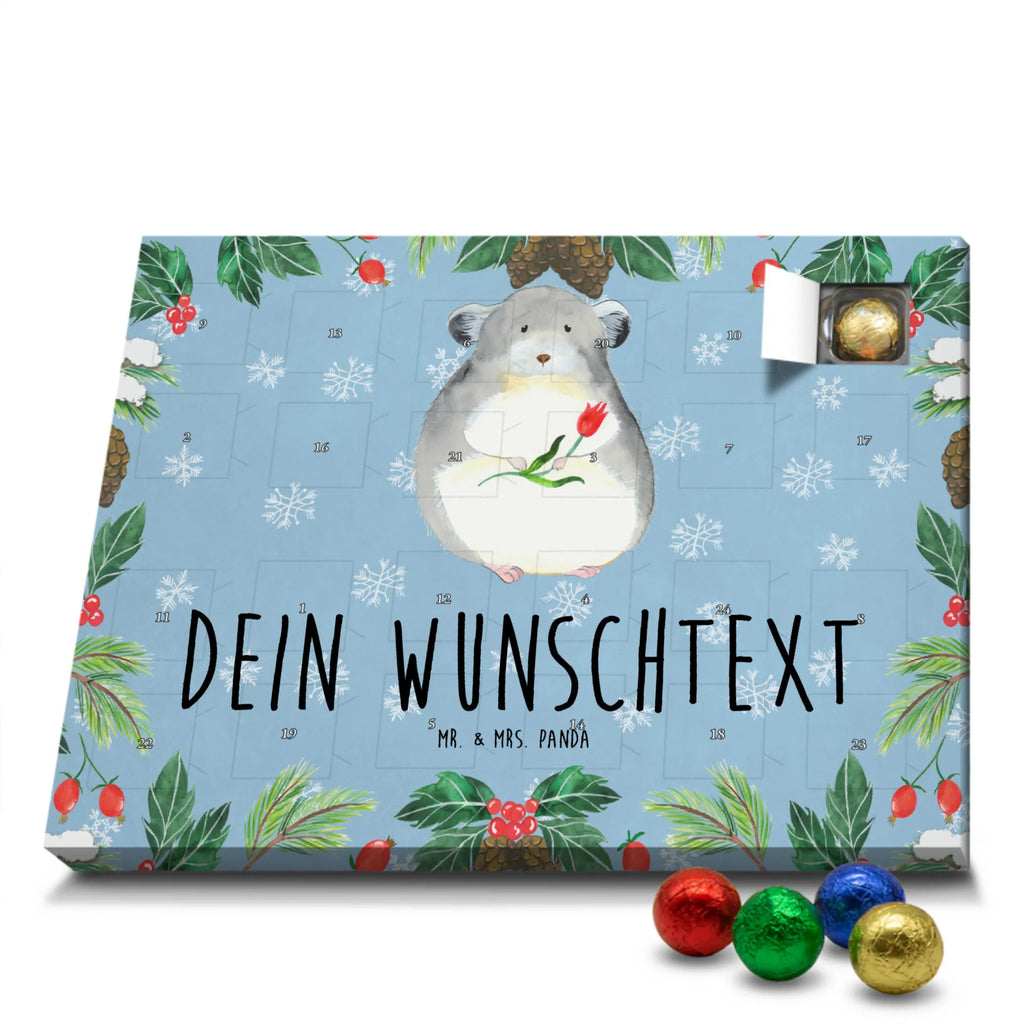 Personalisierter Schoko Adventskalender Chinchilla Blume Personalisierter Adventskalender, Adventskalender mit Namen, Tiermotive, Gute Laune, lustige Sprüche, Tiere, Chinchilla, Chinchillas, Liebeskummer, Kummer, Depressionen, traurig sein, Chaos, Glücklichsein, Büro, Büroalltag