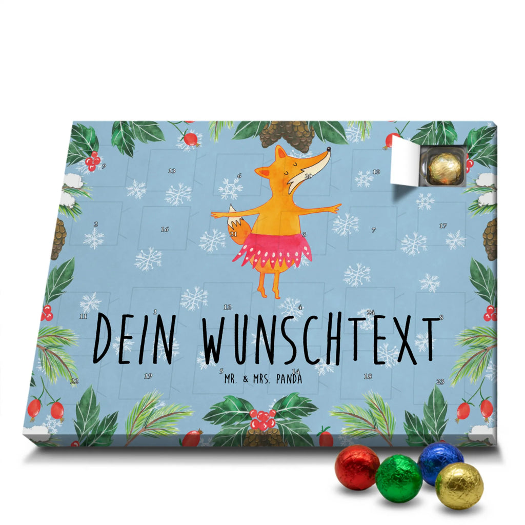 Personalisierter Schoko Adventskalender Fuchs Ballerina Personalisierter Adventskalender, Adventskalender mit Namen, Fuchs, Fuchs Spruch, Füchse, Füchsin, Ballerina, Ballett, Tänzerin, Tanzen, Party, Einladung, Geburtstag