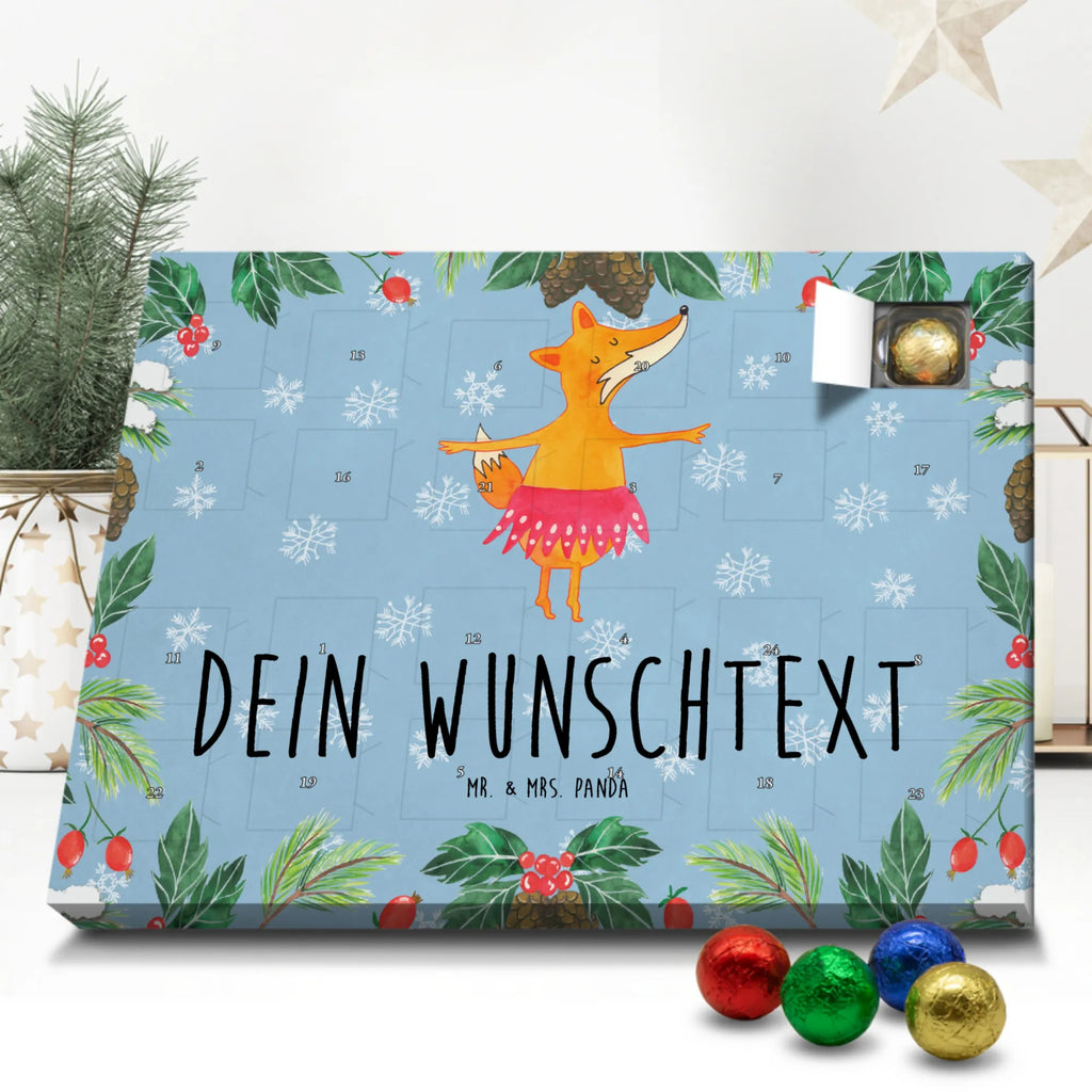 Personalisierter Schoko Adventskalender Fuchs Ballerina Personalisierter Adventskalender, Adventskalender mit Namen, Fuchs, Fuchs Spruch, Füchse, Füchsin, Ballerina, Ballett, Tänzerin, Tanzen, Party, Einladung, Geburtstag