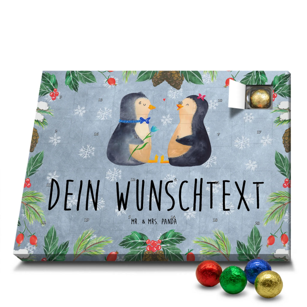 Personalisierter Schoko Adventskalender Pinguin Pärchen Personalisierter Adventskalender, Adventskalender mit Namen, Pinguin, Pinguine, Liebe, Liebespaar, Liebesbeweis, Liebesgeschenk, Verlobung, Jahrestag, Hochzeitstag, Hochzeit, Hochzeitsgeschenk, große Liebe, Traumpaar