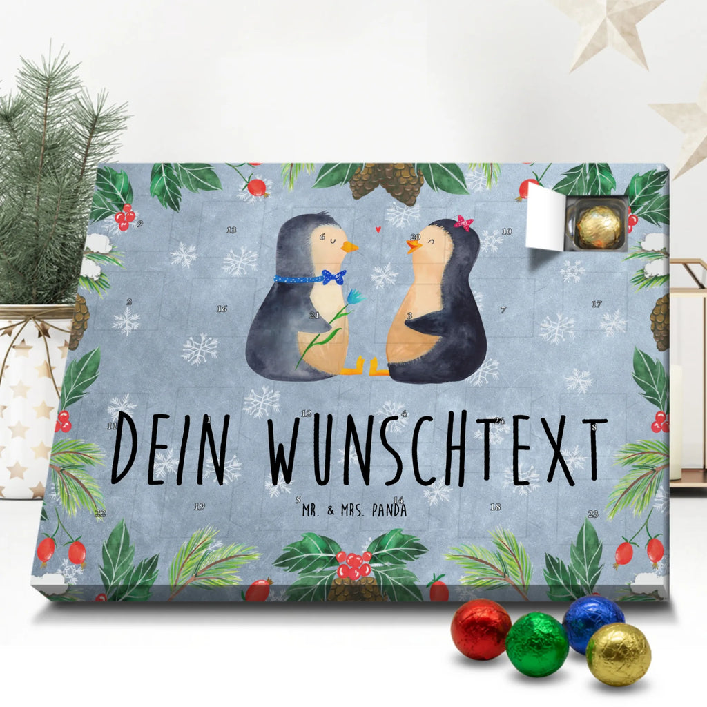 Personalisierter Schoko Adventskalender Pinguin Pärchen Personalisierter Adventskalender, Adventskalender mit Namen, Pinguin, Pinguine, Liebe, Liebespaar, Liebesbeweis, Liebesgeschenk, Verlobung, Jahrestag, Hochzeitstag, Hochzeit, Hochzeitsgeschenk, große Liebe, Traumpaar