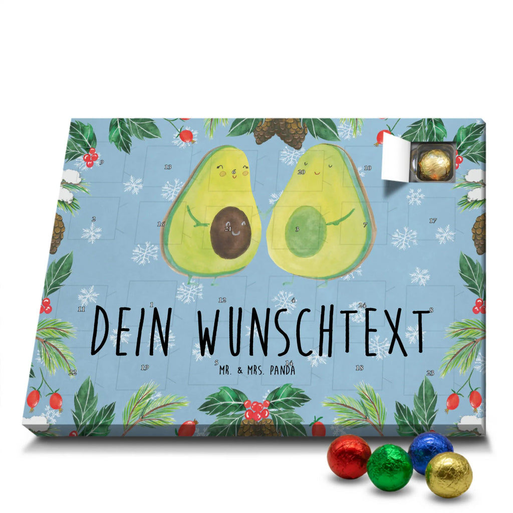 Personalisierter Schoko Adventskalender Avocado Pärchen Personalisierter Adventskalender, Adventskalender mit Namen, Avocado, Veggie, Vegan, Gesund, Avocuddle, Liebe, Schwangerschaft, Familie, Babyshower, Babyparty, Hochzeit, Kinder, Avocados, Geburt