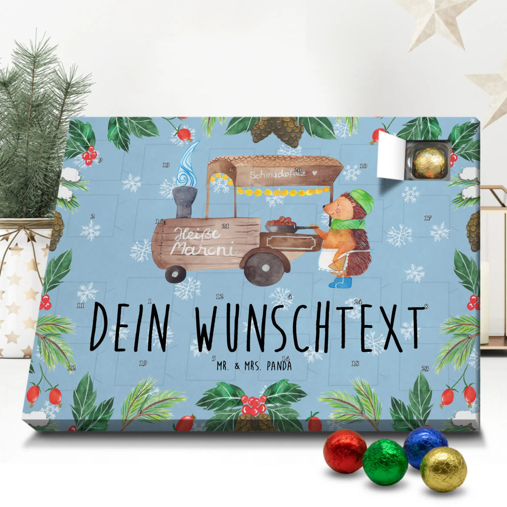 Personalisierter Schoko Adventskalender Igel Maronen Personalisierter Adventskalender, Adventskalender mit Namen, Winter, Weihnachten, Weihnachtsdeko, Nikolaus, Advent, Heiligabend, Wintermotiv, Maronen, Weihnachtsmarkt, Kastanien, Duft