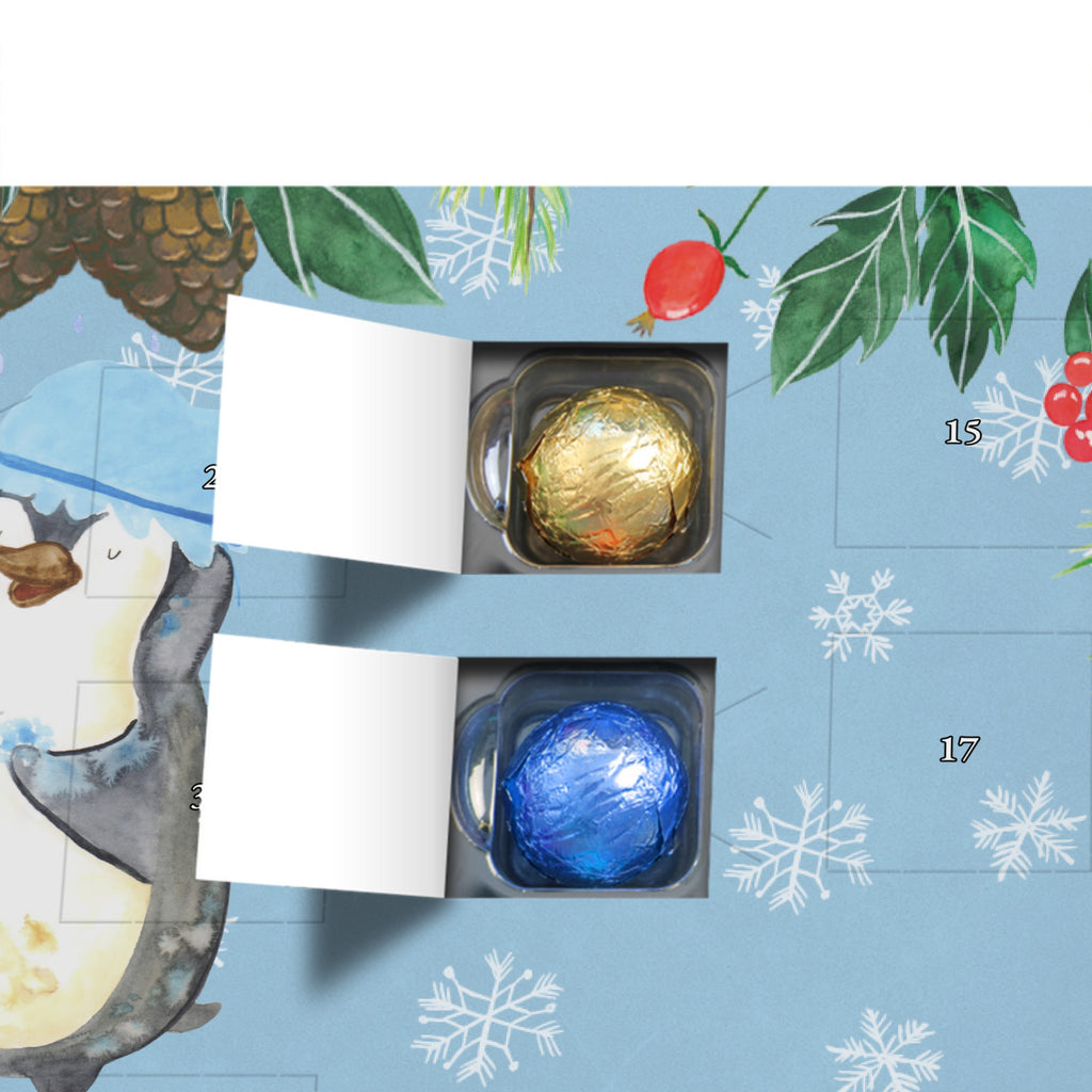 Personalisierter Schoko Adventskalender Pinguin Duschen Personalisierter Adventskalender, Adventskalender mit Namen, Pinguin, Pinguine, Dusche, duschen, Lebensmotto, Motivation, Neustart, Neuanfang, glücklich sein