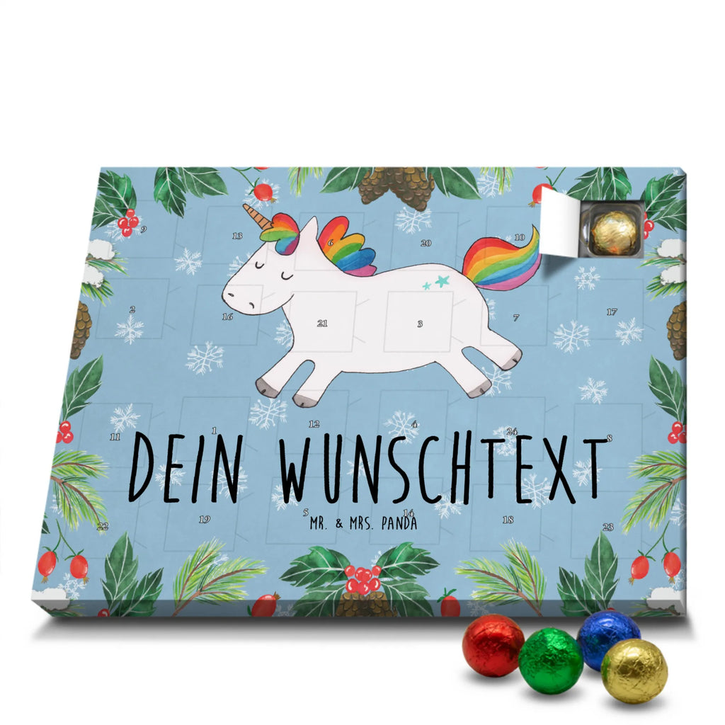 Personalisierter Schoko Adventskalender Einhorn Happy Personalisierter Adventskalender, Adventskalender mit Namen, Einhorn, Einhörner, Einhorn Deko, Pegasus, Unicorn, glücklich, fröhlich, Spaß, Freude, Lebensfreude, witzig, spannend, Lächeln, Lachen