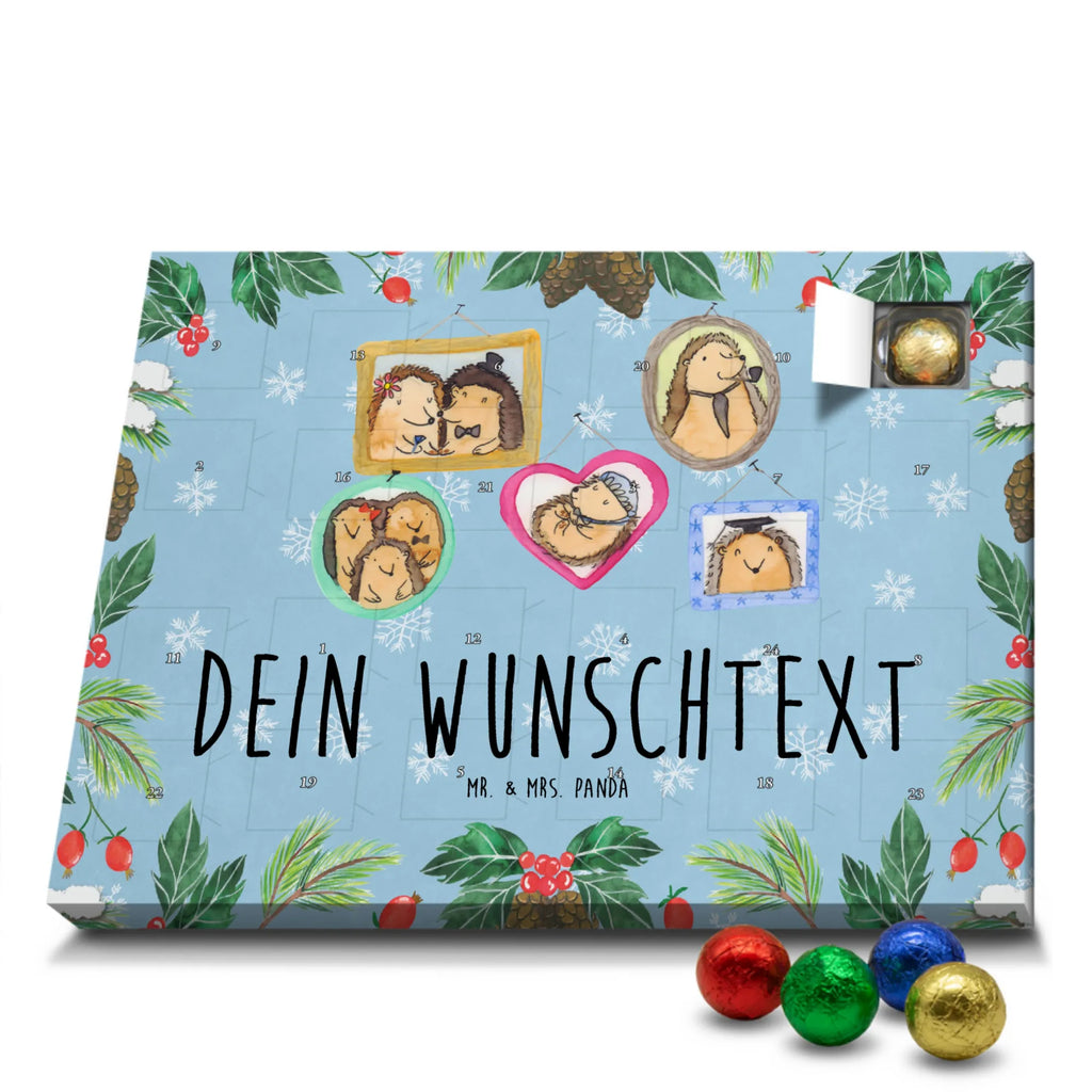 Personalisierter Schoko Adventskalender Igel Familie Personalisierter Adventskalender, Adventskalender mit Namen, Familie, Vatertag, Muttertag, Bruder, Schwester, Mama, Papa, Oma, Opa, Liebe, Igel, Bilder, Zusammenhalt, Glück