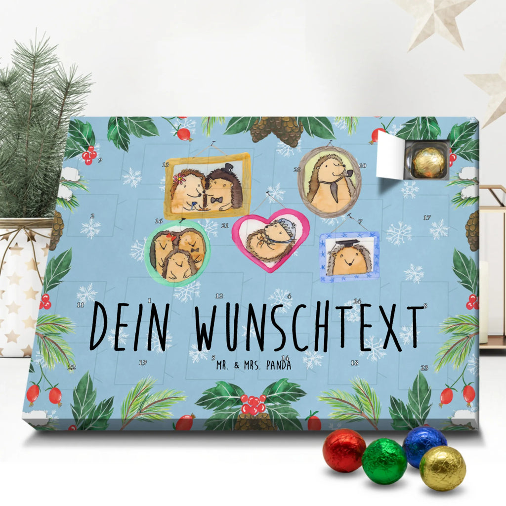 Personalisierter Schoko Adventskalender Igel Familie Personalisierter Adventskalender, Adventskalender mit Namen, Familie, Vatertag, Muttertag, Bruder, Schwester, Mama, Papa, Oma, Opa, Liebe, Igel, Bilder, Zusammenhalt, Glück