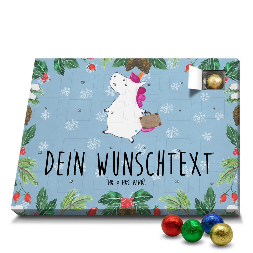 Personalisierter Schoko Adventskalender Einhorn Koffer Personalisierter Adventskalender, Adventskalender mit Namen, Einhorn, Einhörner, Einhorn Deko, Pegasus, Unicorn, unicorn, Koffer, Verreisen, Reise, Gepäck, Abenteuer, Erwachsen, Kind, albern, Spaß, lustig, witzig